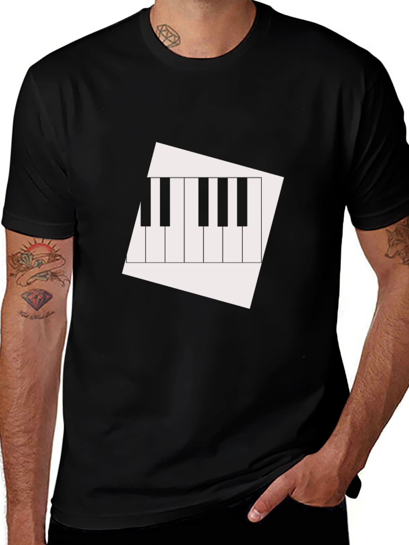 Variant 17 of Piano Keys Graphic Black T-Shirt