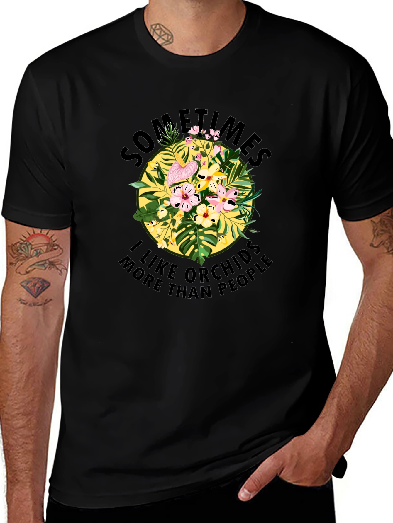 Variant 9 of Orchid Lover T-Shirt: Sometimes I Like Orchids More Than People