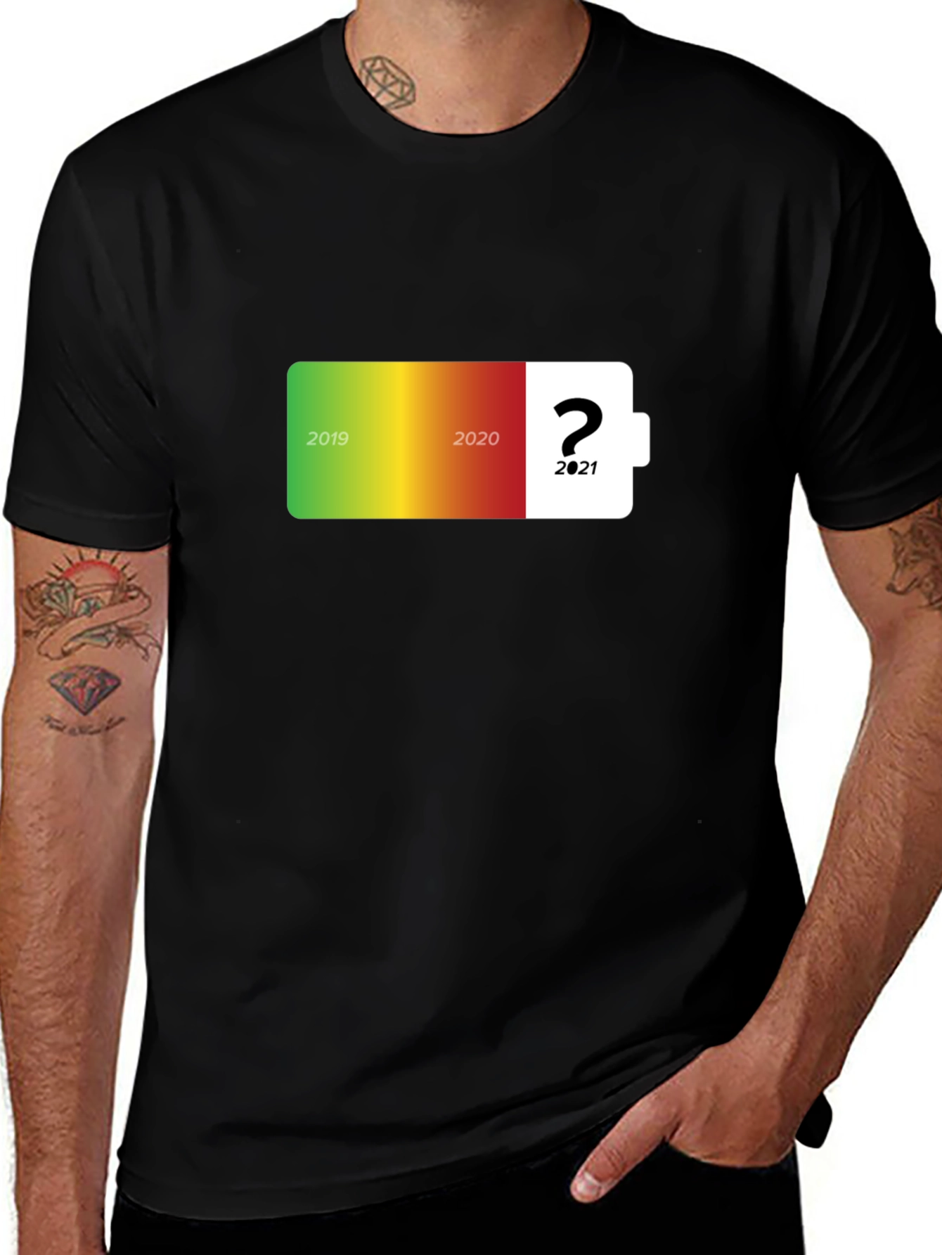 Variant 22 of 2019-2021 Battery Level T-Shirt - What's Next?