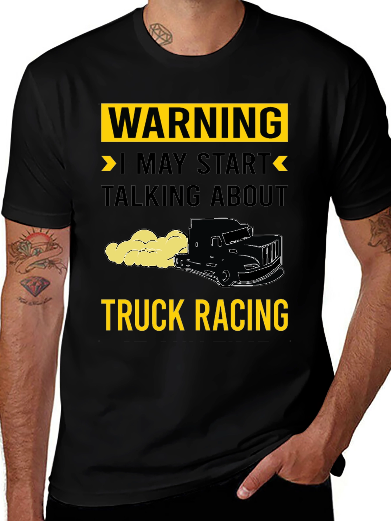 Variant 7 of Warning Truck Racing T-Shirt