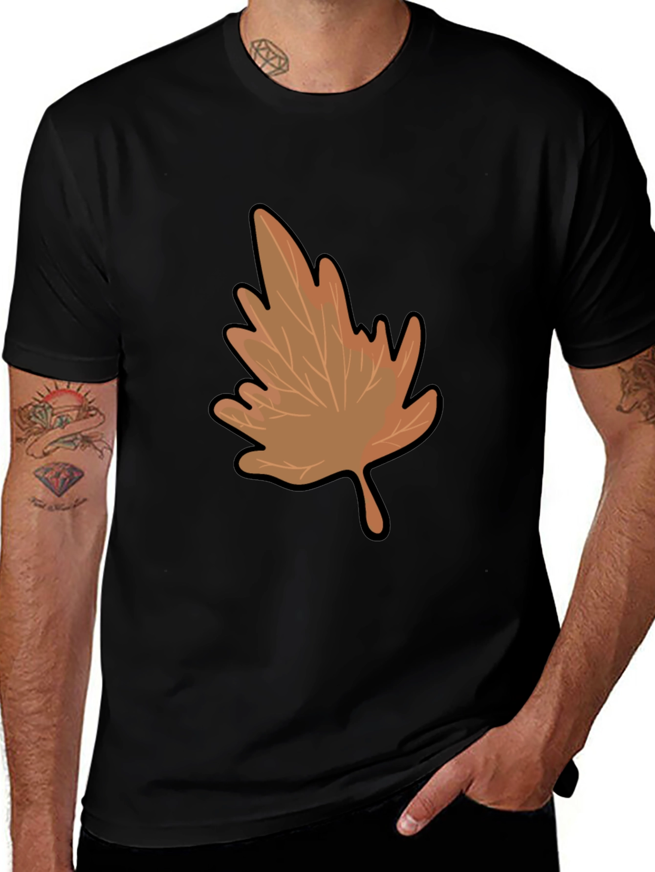 Variant 29 of Autumn Leaf Graphic Tee - Casual Style