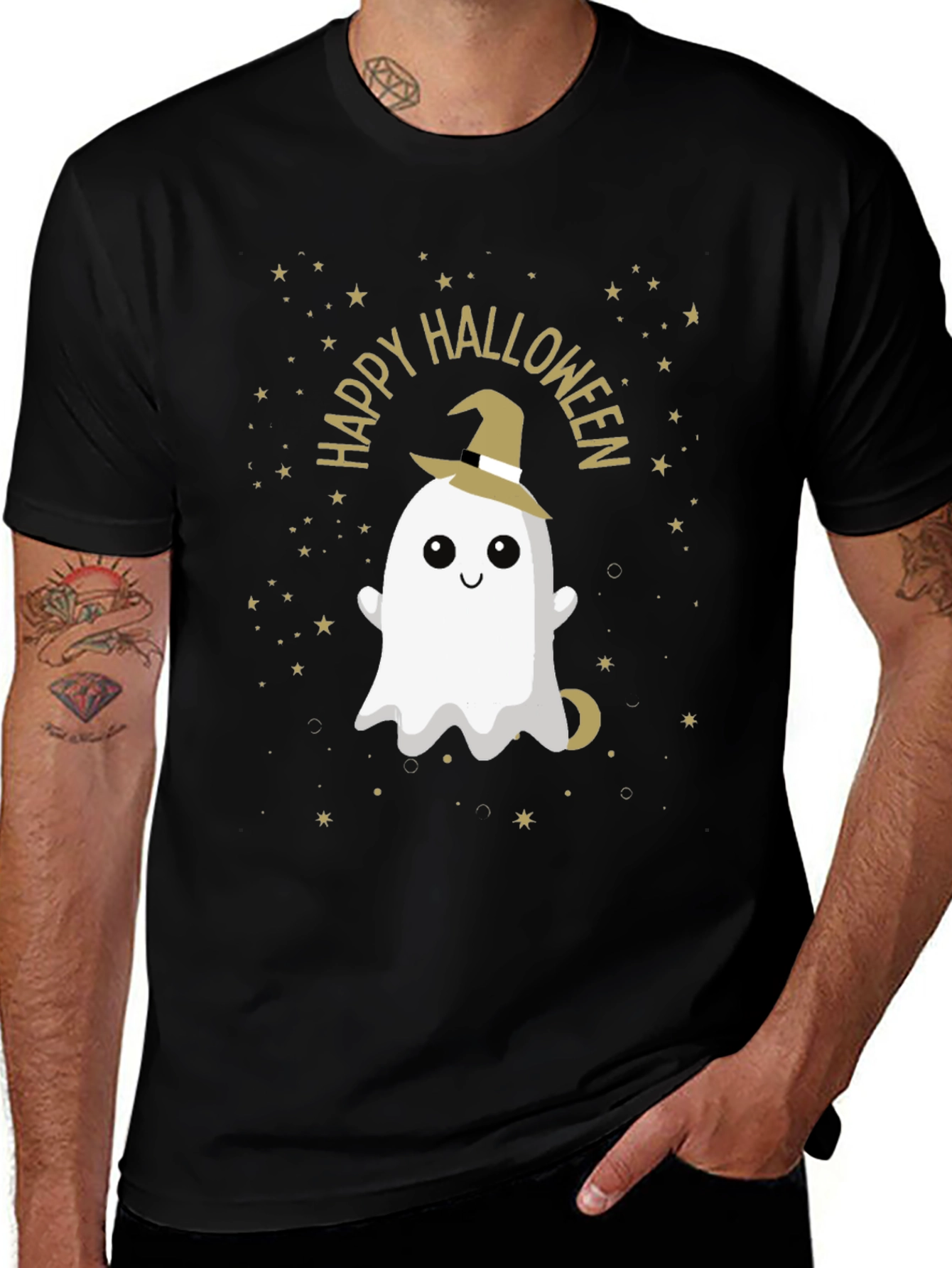 Happy Halloween Ghost Graphic T-Shirt