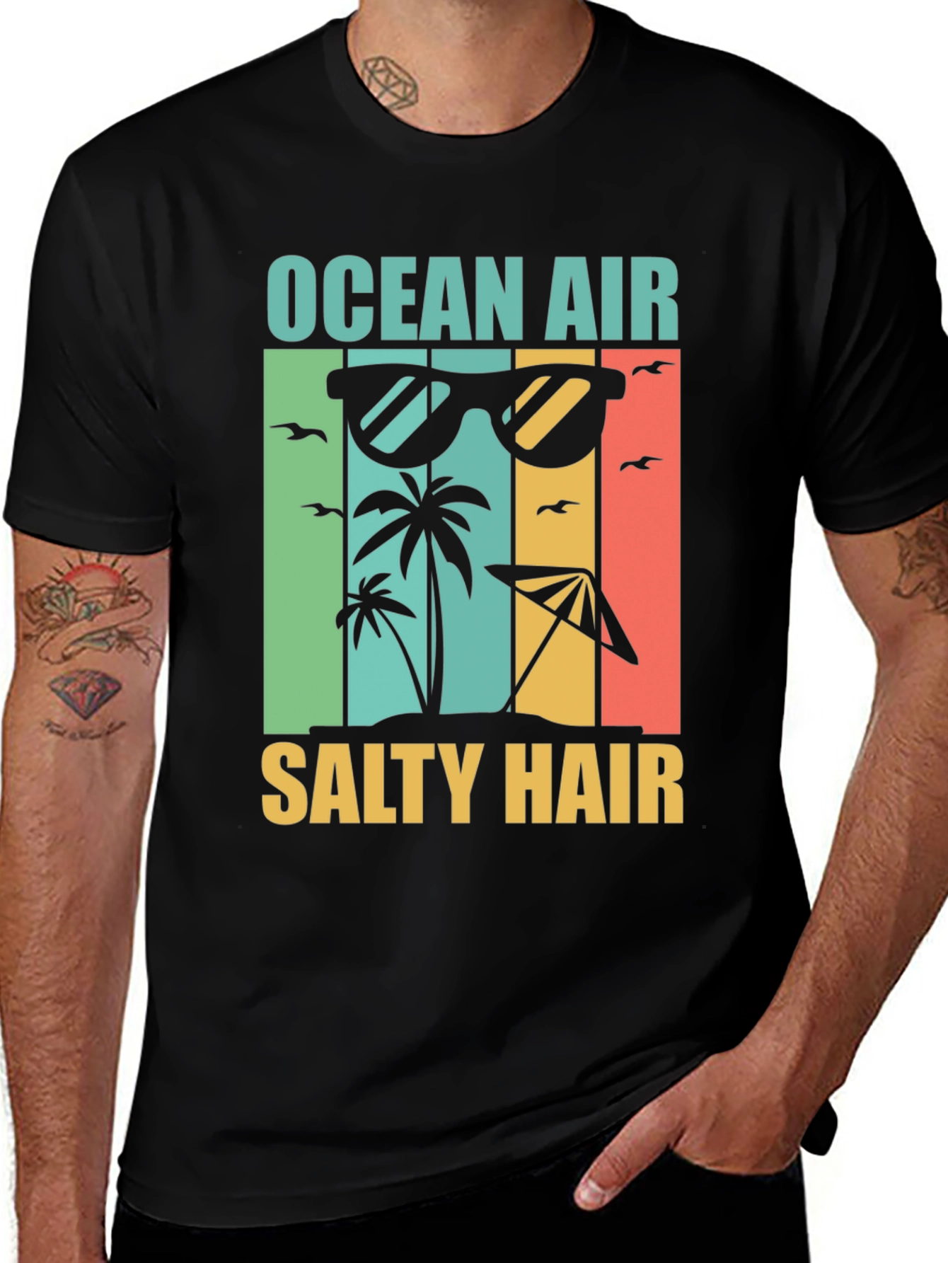 Variant 10 of Ocean Air Salty Hair T-Shirt Summer Beach