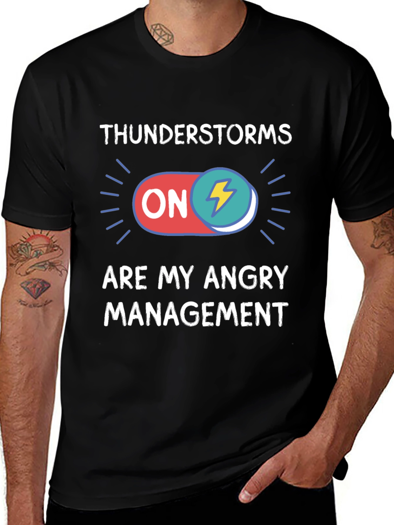 Variant 3 of Thunderstorms Are My Angry Management Black T-Shirt