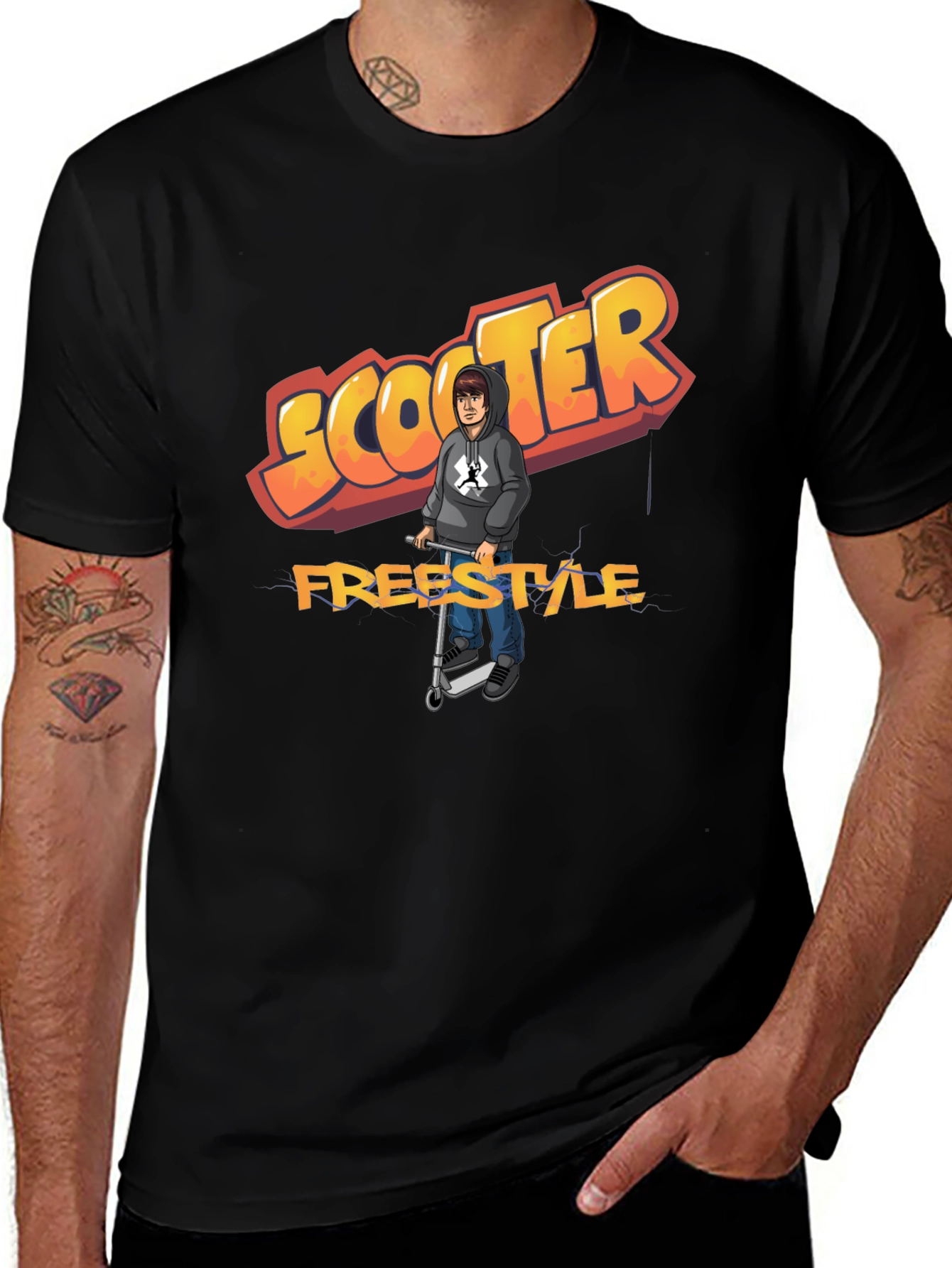 Variant 24 of Scooter Freestyle Graphic Black T-Shirt
