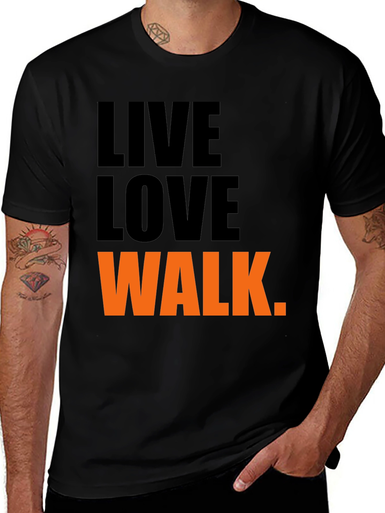Variant 21 of Live Love Walk T-Shirt - Black