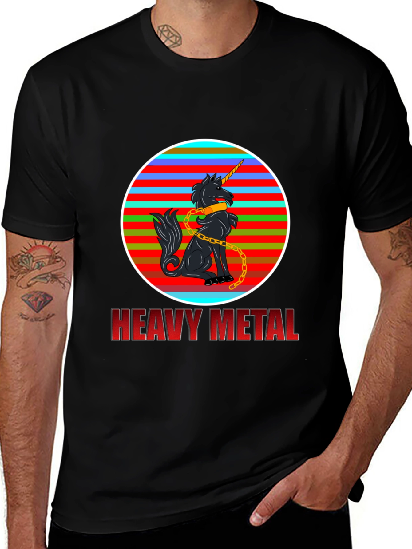 Variant 28 of Heavy Metal Unicorn Graphic T-Shirt