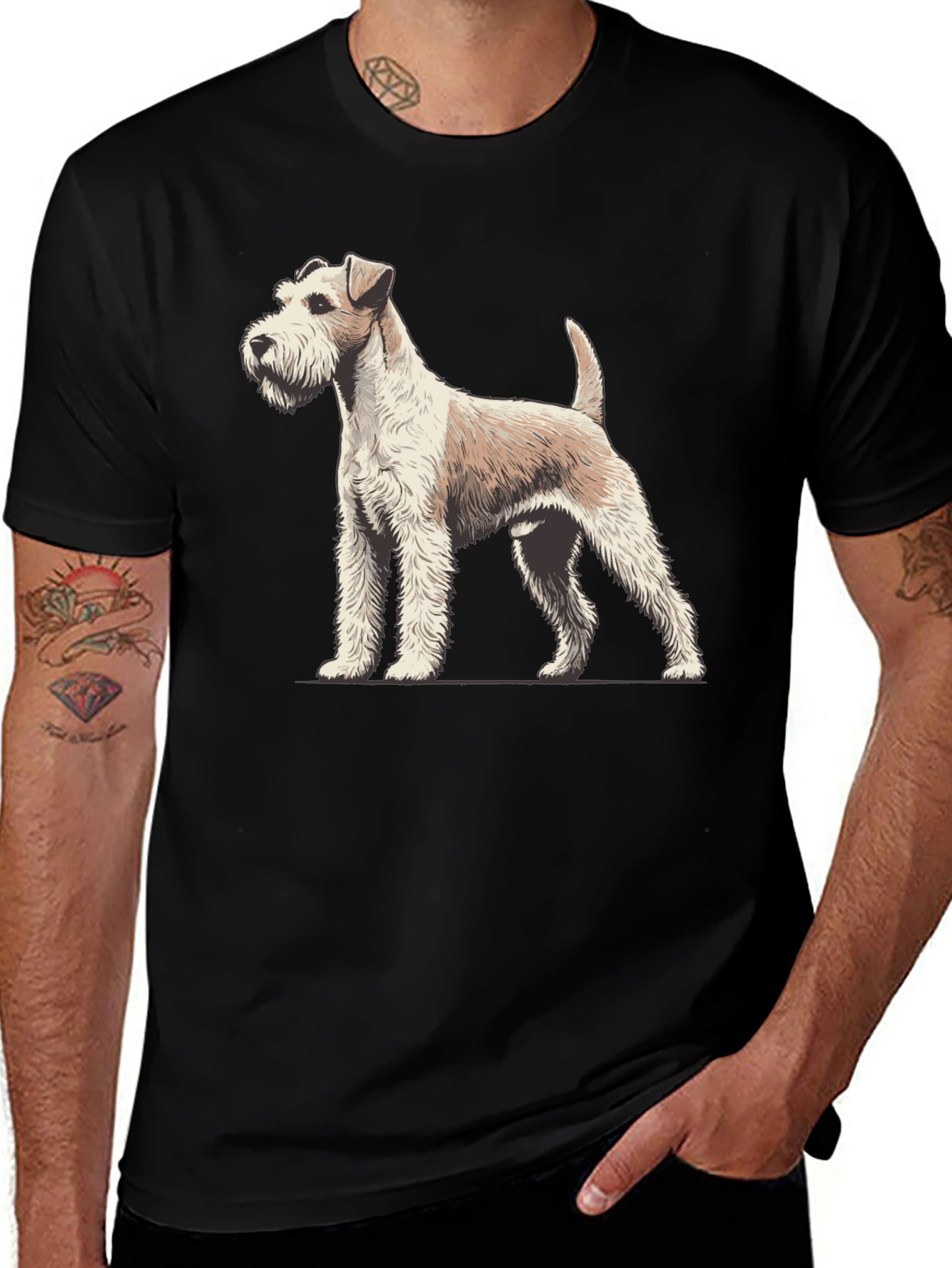 Wire Fox Terrier Black T-Shirt