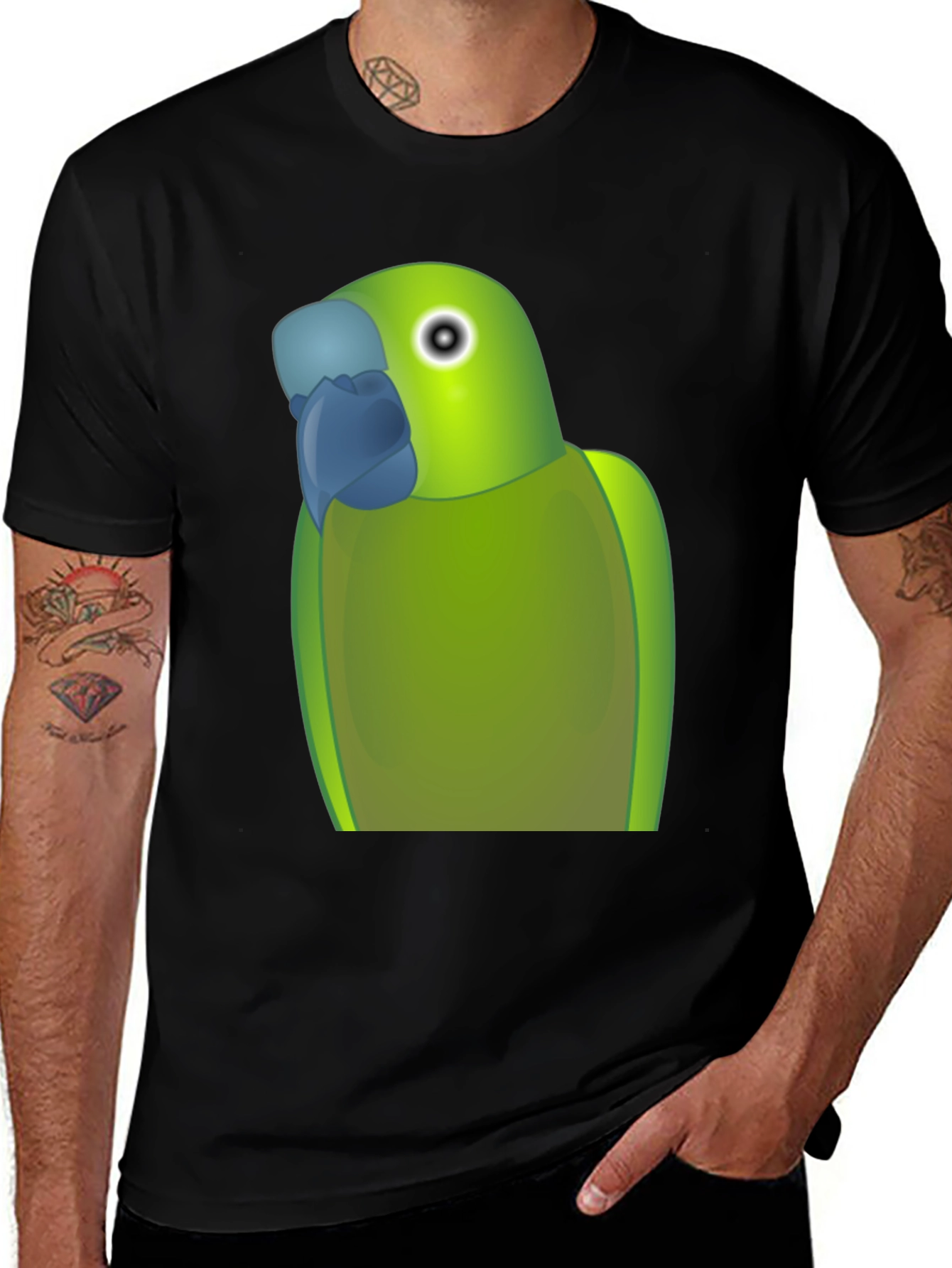 Variant 19 of Parrot Graphic Tee - Men's Black T-Shirt