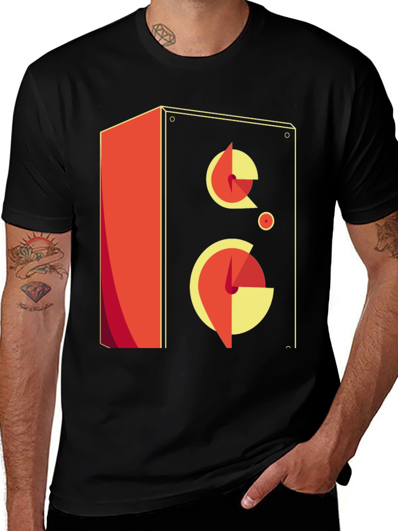 Variant 24 of Geometric Speaker Graphic T-Shirt - Modern Design