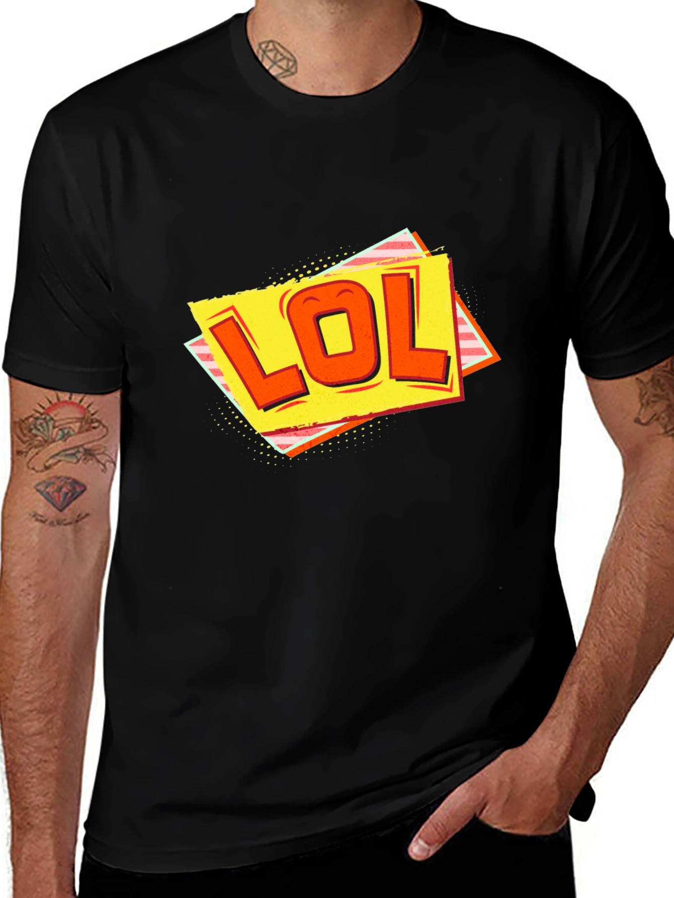 Variant 9 of LOL Graphic Tee - Trendy Black T-Shirt