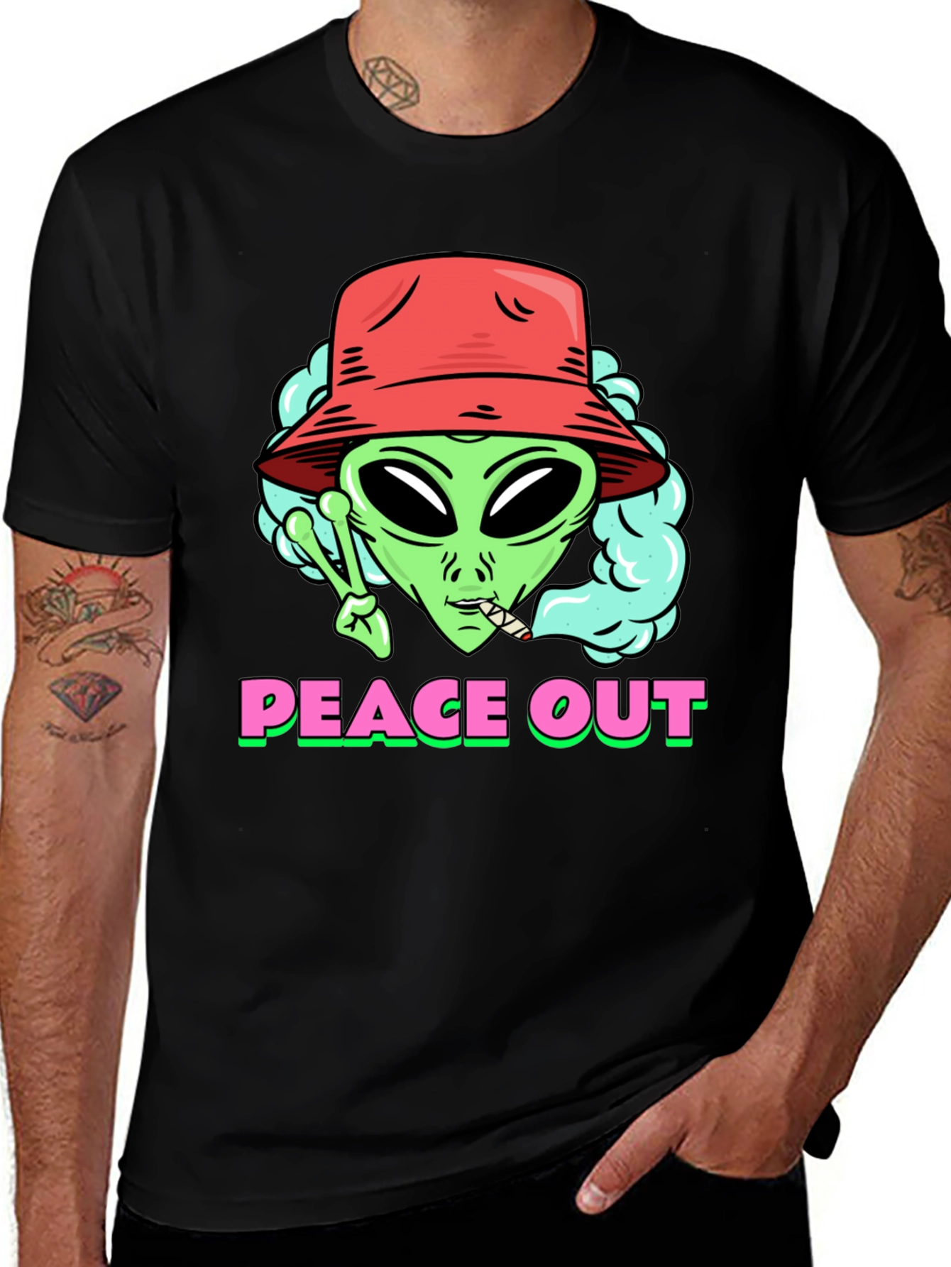 Variant 7 of Peace Out Alien Graphic T-Shirt