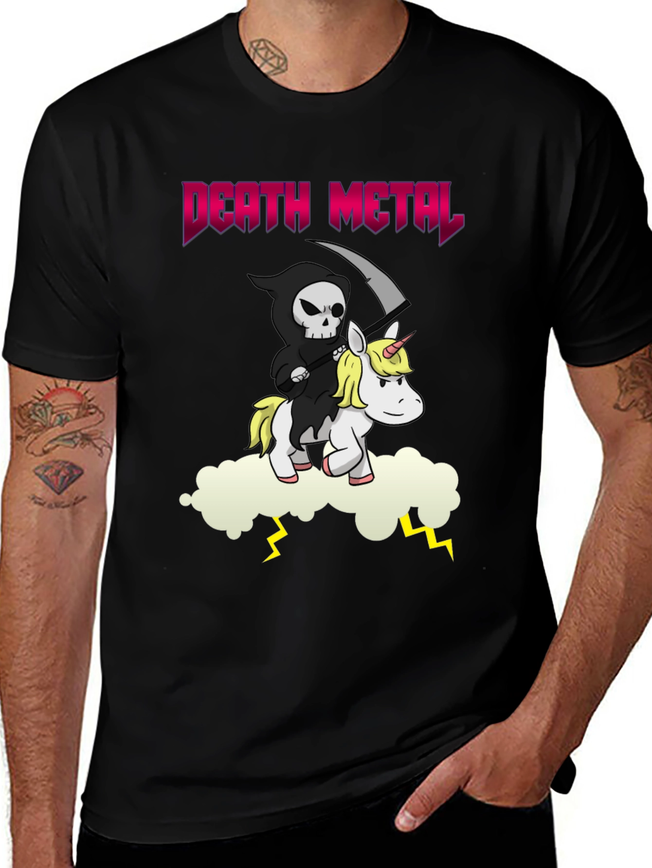 Variant 21 of Death Metal Unicorn T-Shirt - Grim Reaper Ride
