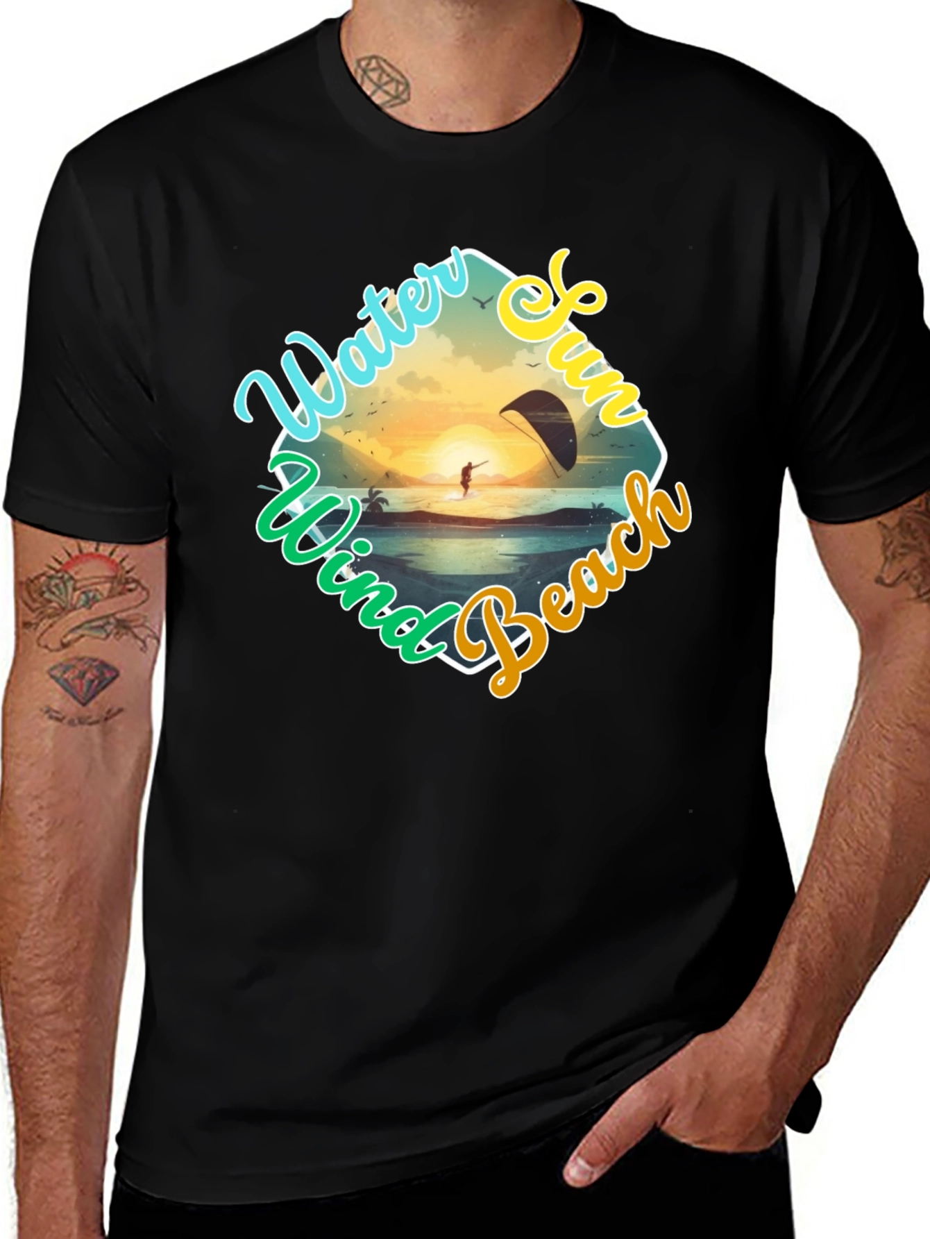Variant 7 of Water Sports T-Shirt: Wind, Sun, Beach