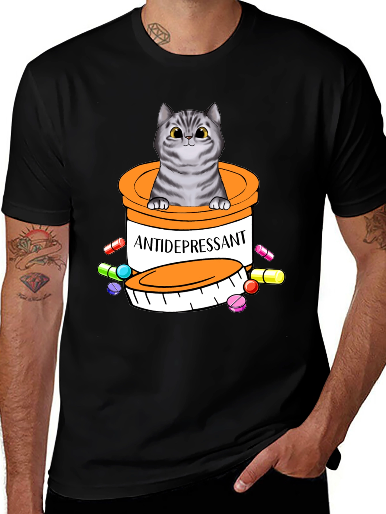 Variant 7 of Antidepressant Cat T-Shirt