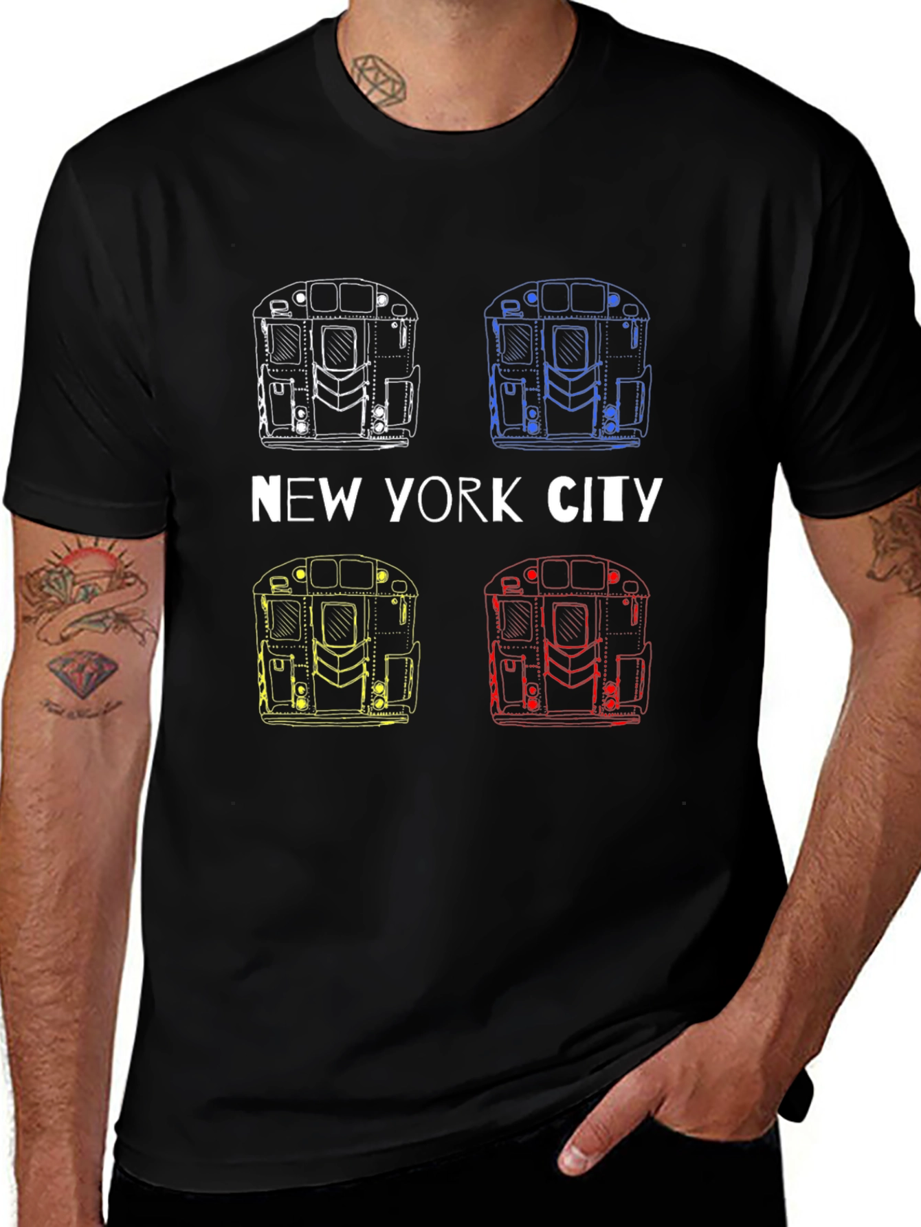 New York City Subway Car Graphic T-Shirt
