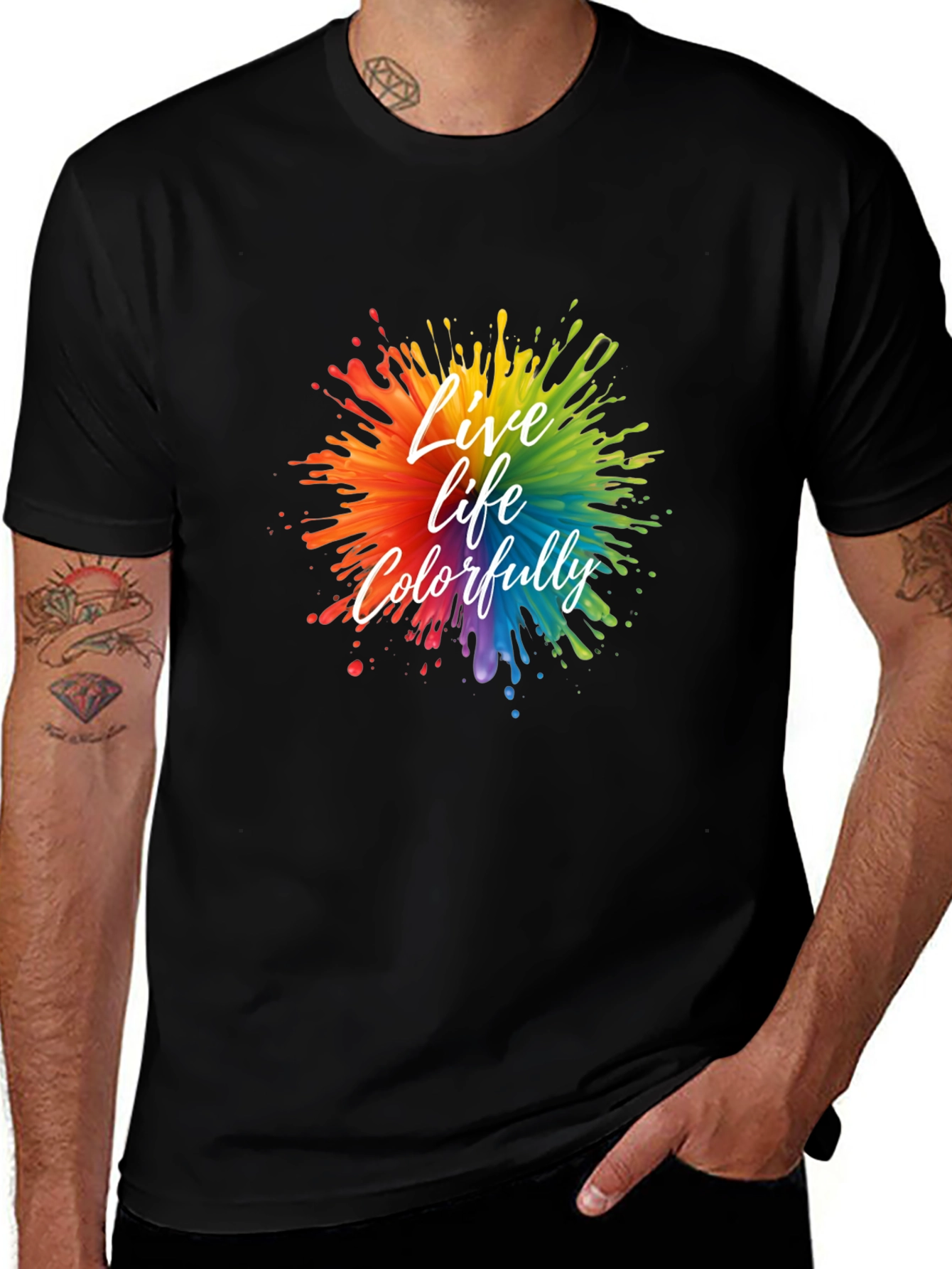 Variant 30 of Live Life Colorfully Graphic Tee