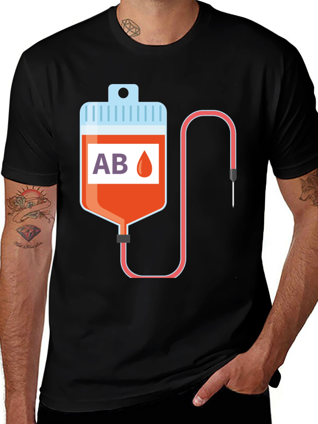 Variant 4 of AB Blood Type T-Shirt - Funny Medical Tee
