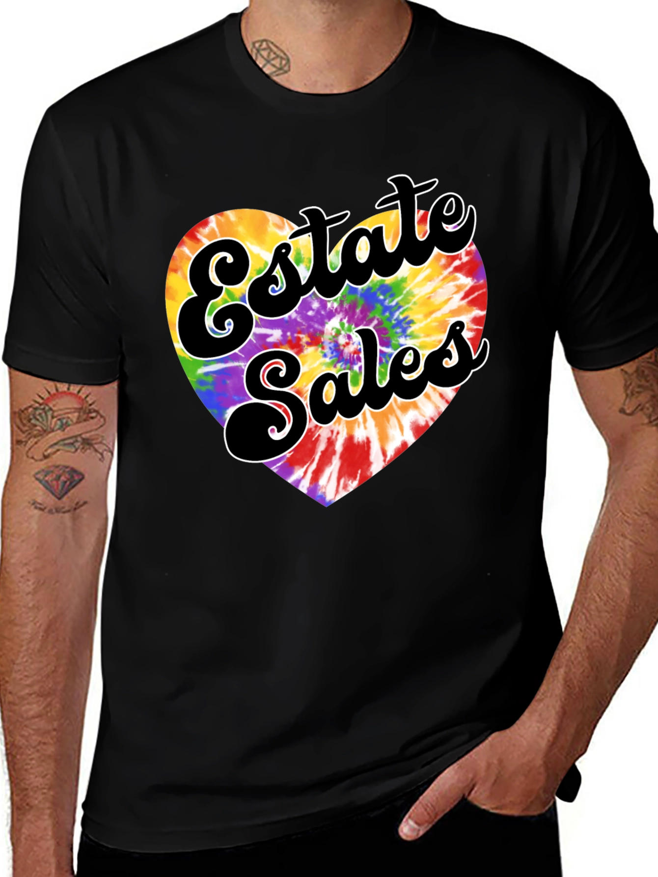 Variant 8 of Estate Sales Tie-Dye Heart T-Shirt
