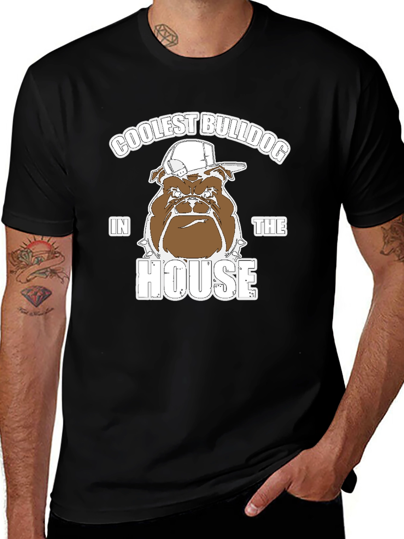 Variant 4 of Coolest Bulldog in the House Graphic Tee