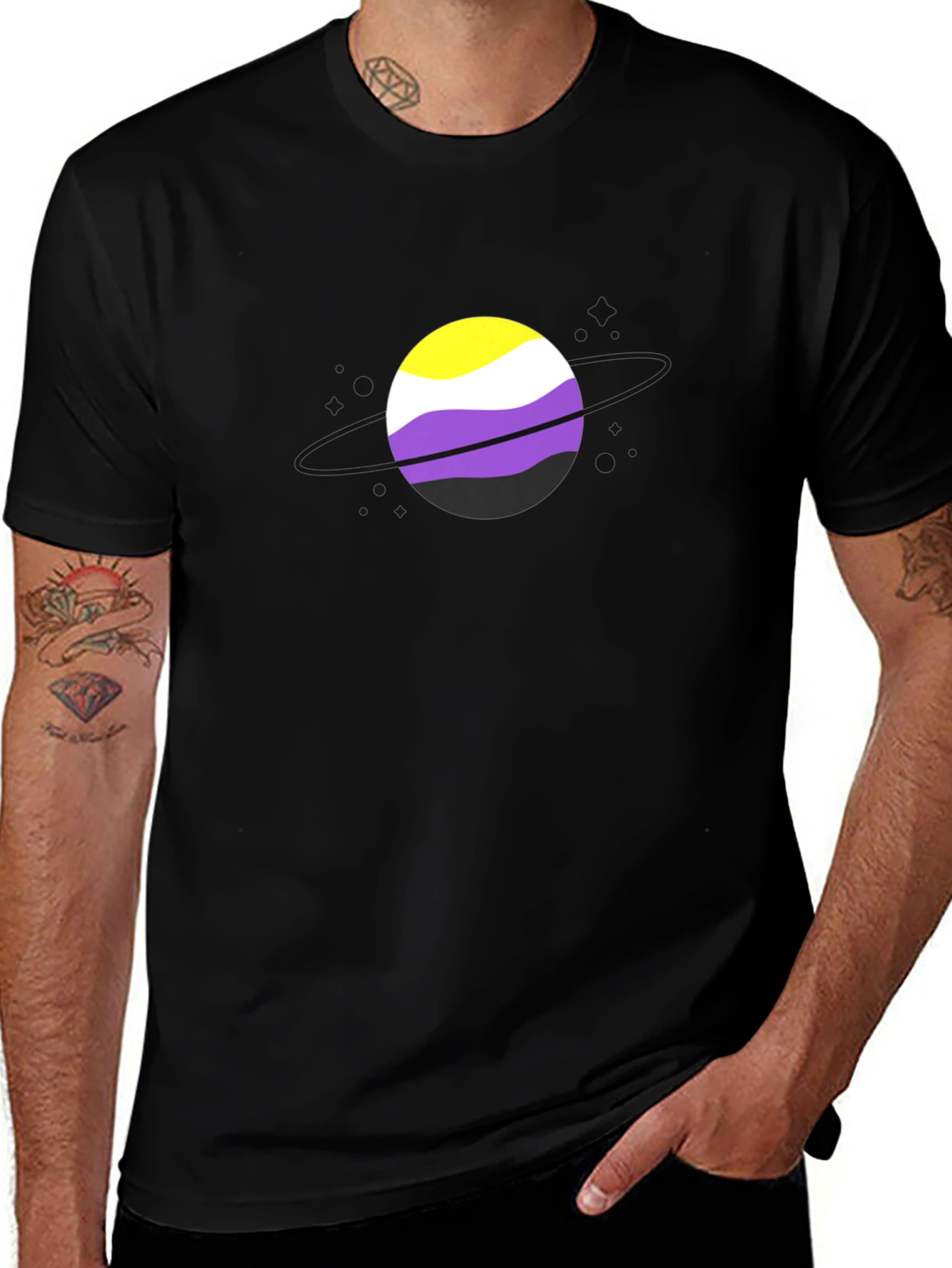 Variant 12 of Nonbinary Pride Flag Circle T-Shirt