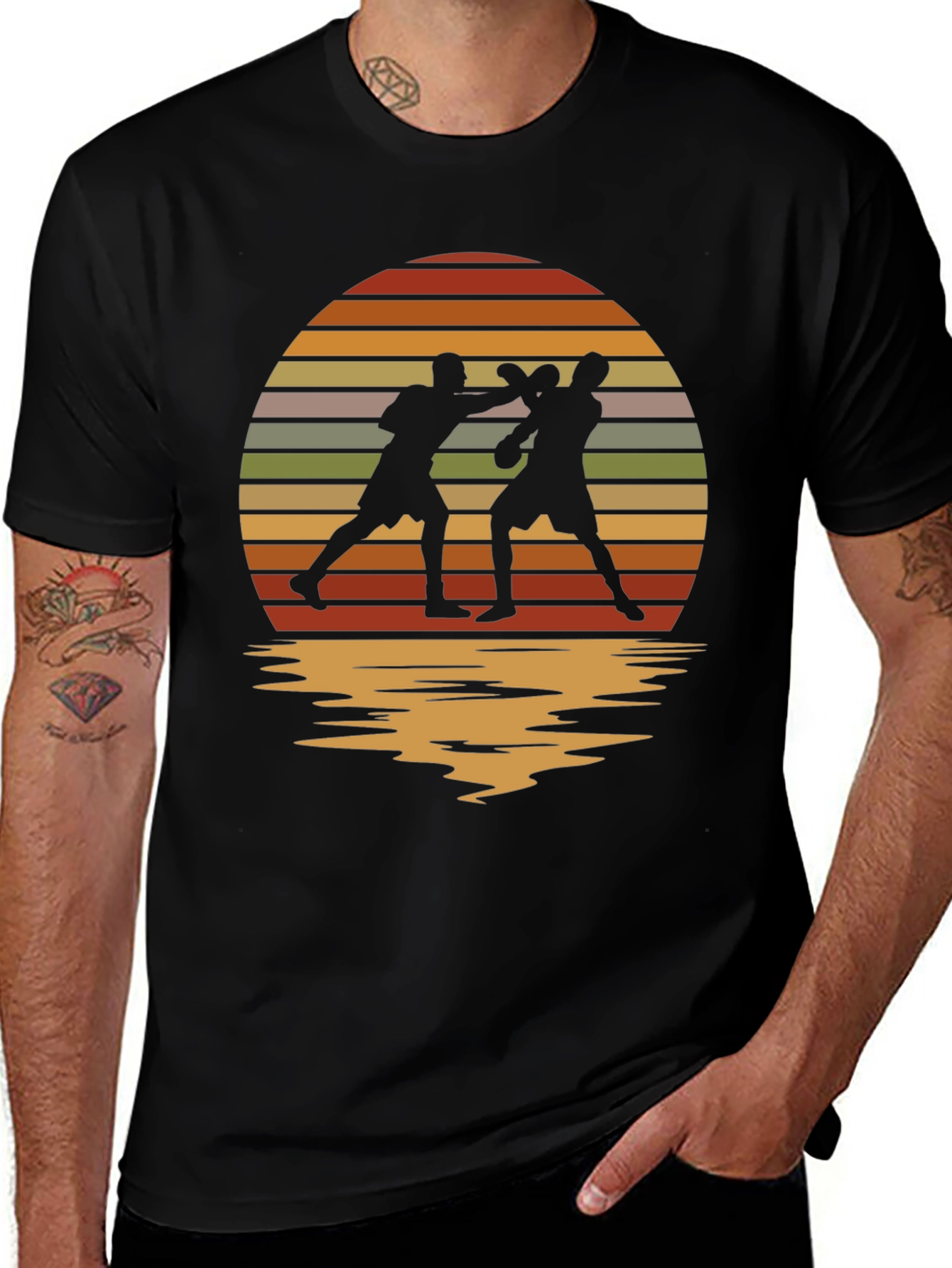 Variant 8 of Retro Sunset Boxing T-Shirt