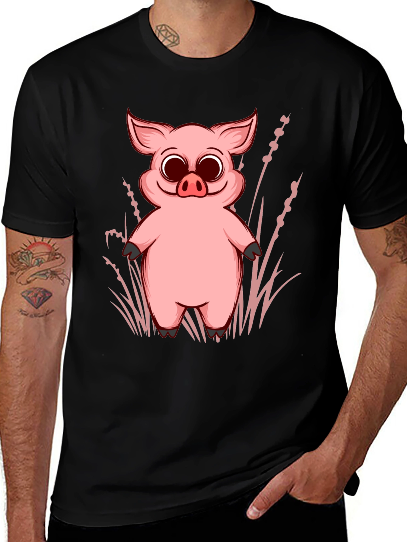 Variant 14 of Pig Graphic Tee - Cute Cartoon Piglet Design