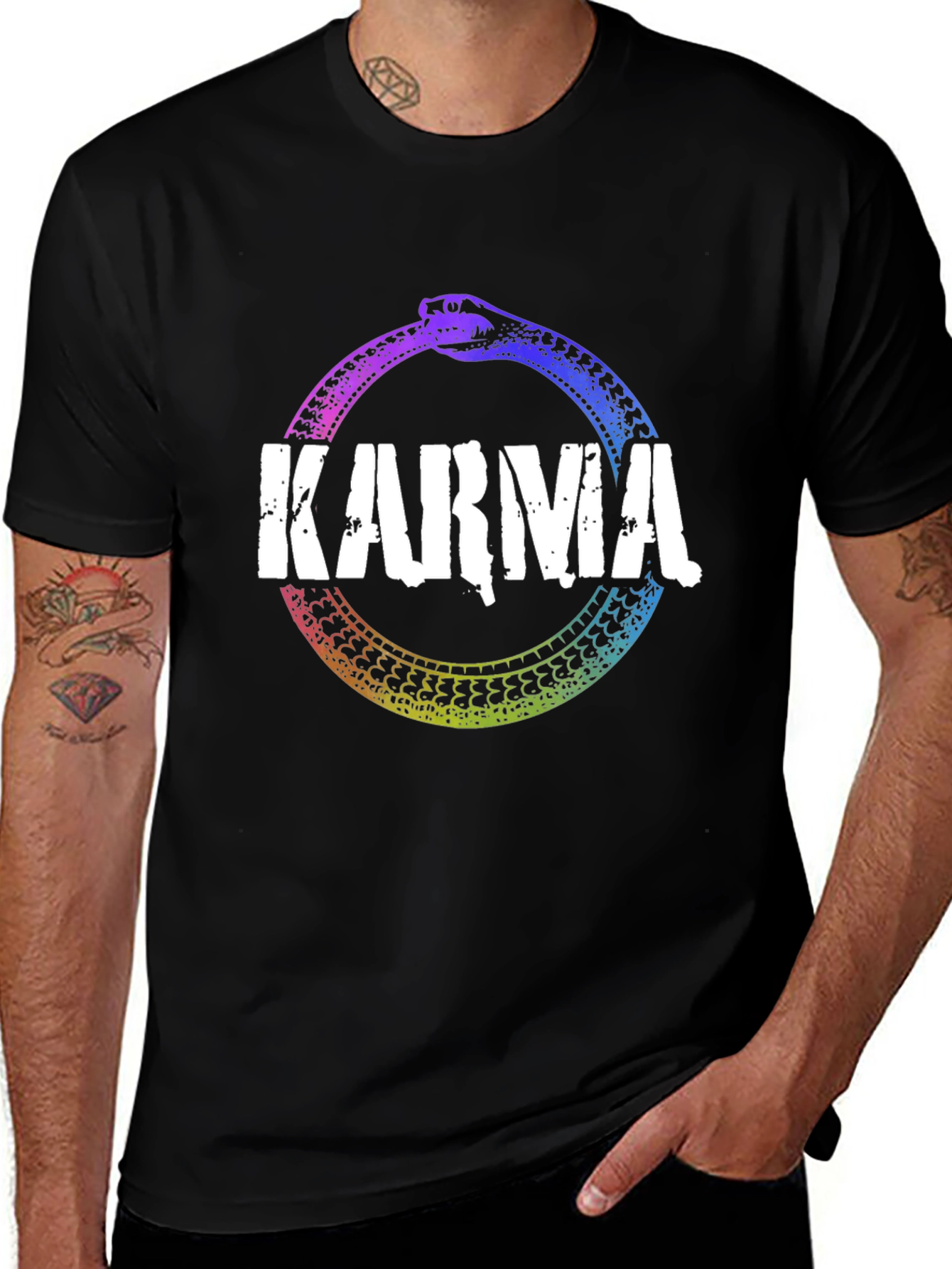 Variant 10 of Karma Snake Graphic Print Tee - Unisex