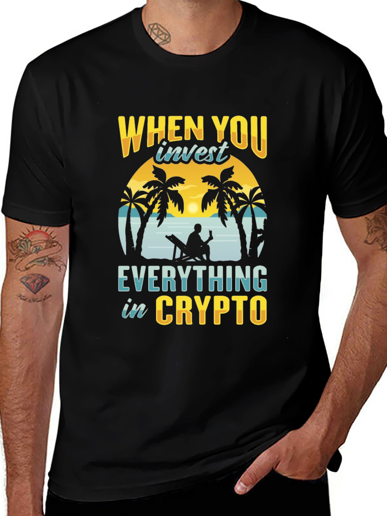 Variant 28 of Crypto Investor T-Shirt - Beach Design
