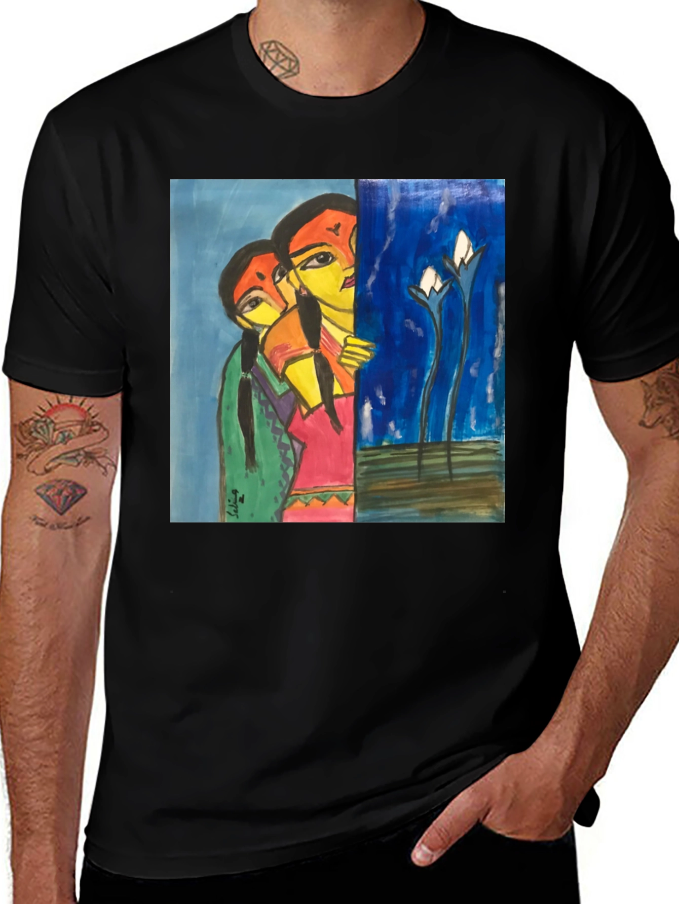 Variant 25 of Unique Art Print Black T-Shirt