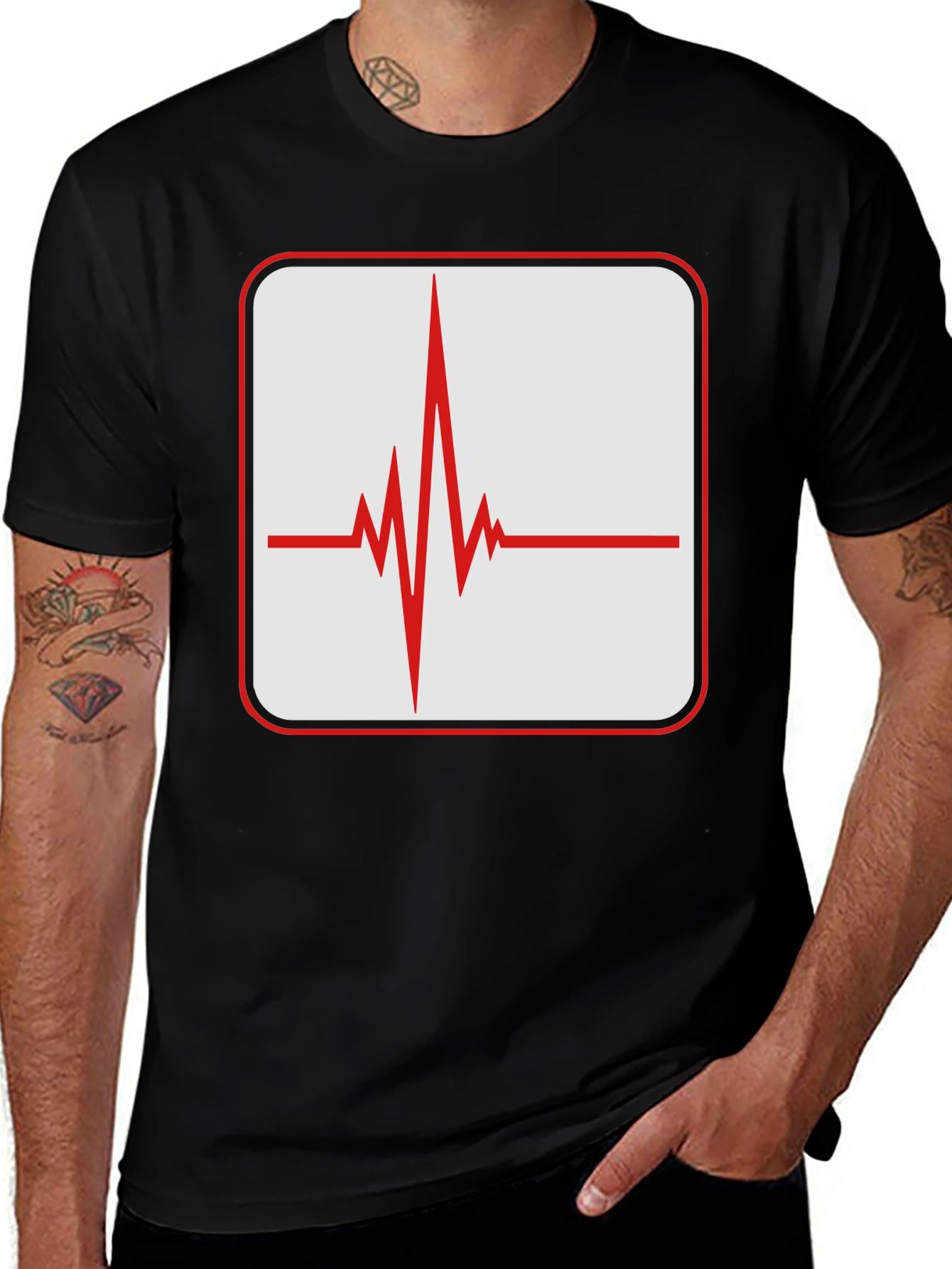 Variant 19 of Heartbeat Graphic Tee - Stylish ECG Pulse Shirt