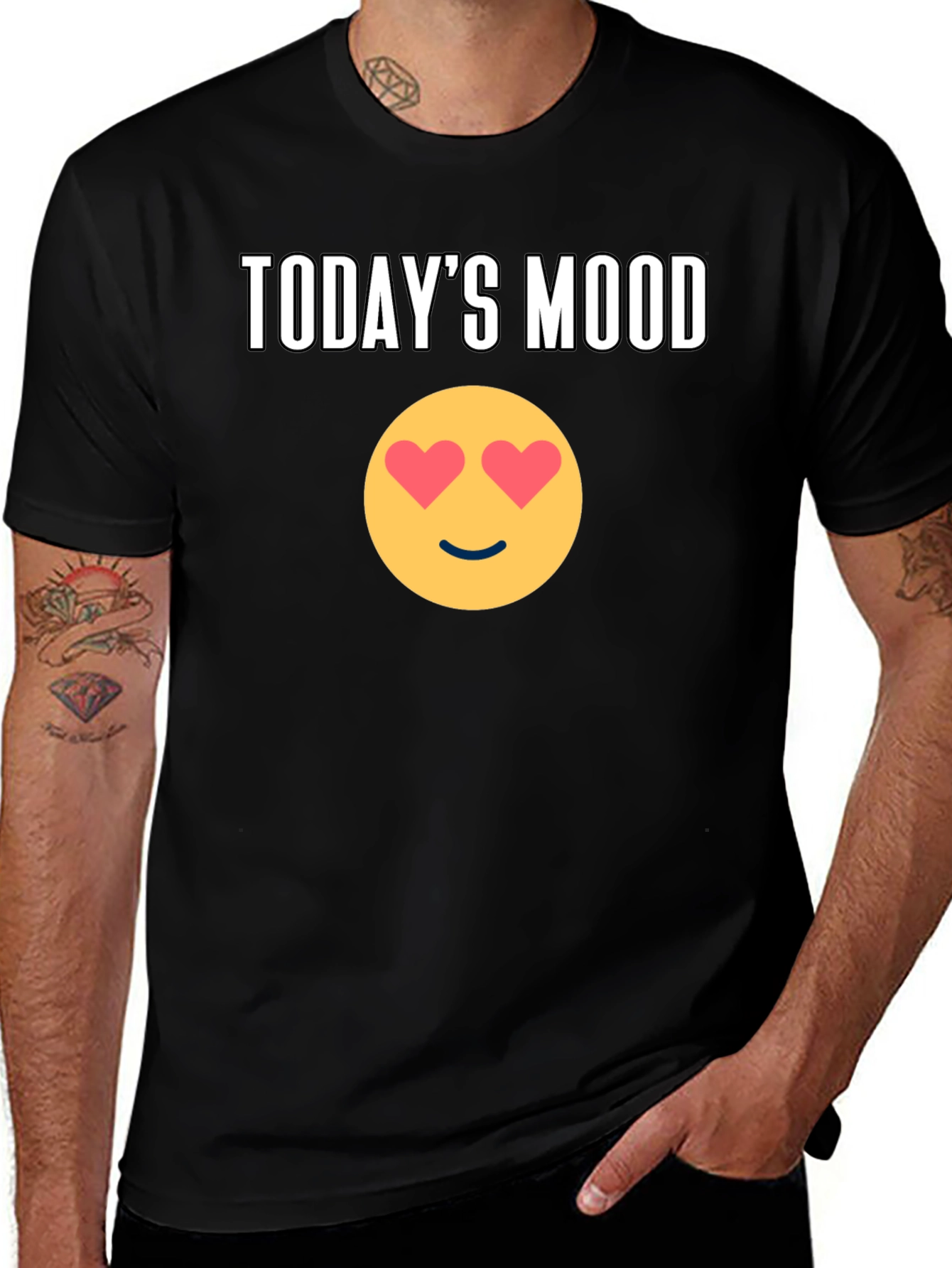 Variant 10 of Today's Mood Emoji Graphic Tee - Black