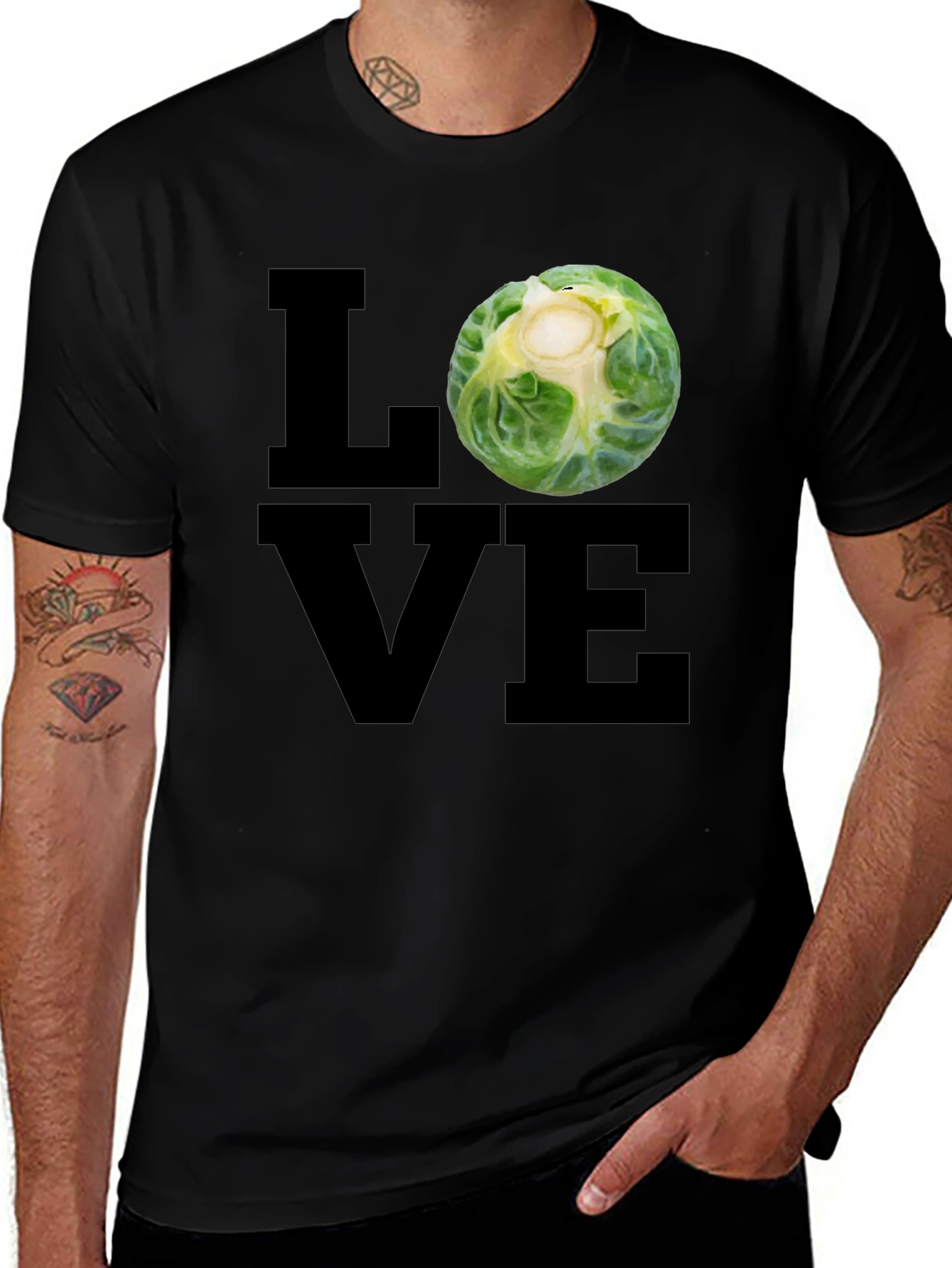 Love Sprouts T-Shirt - Black, Graphic Tee