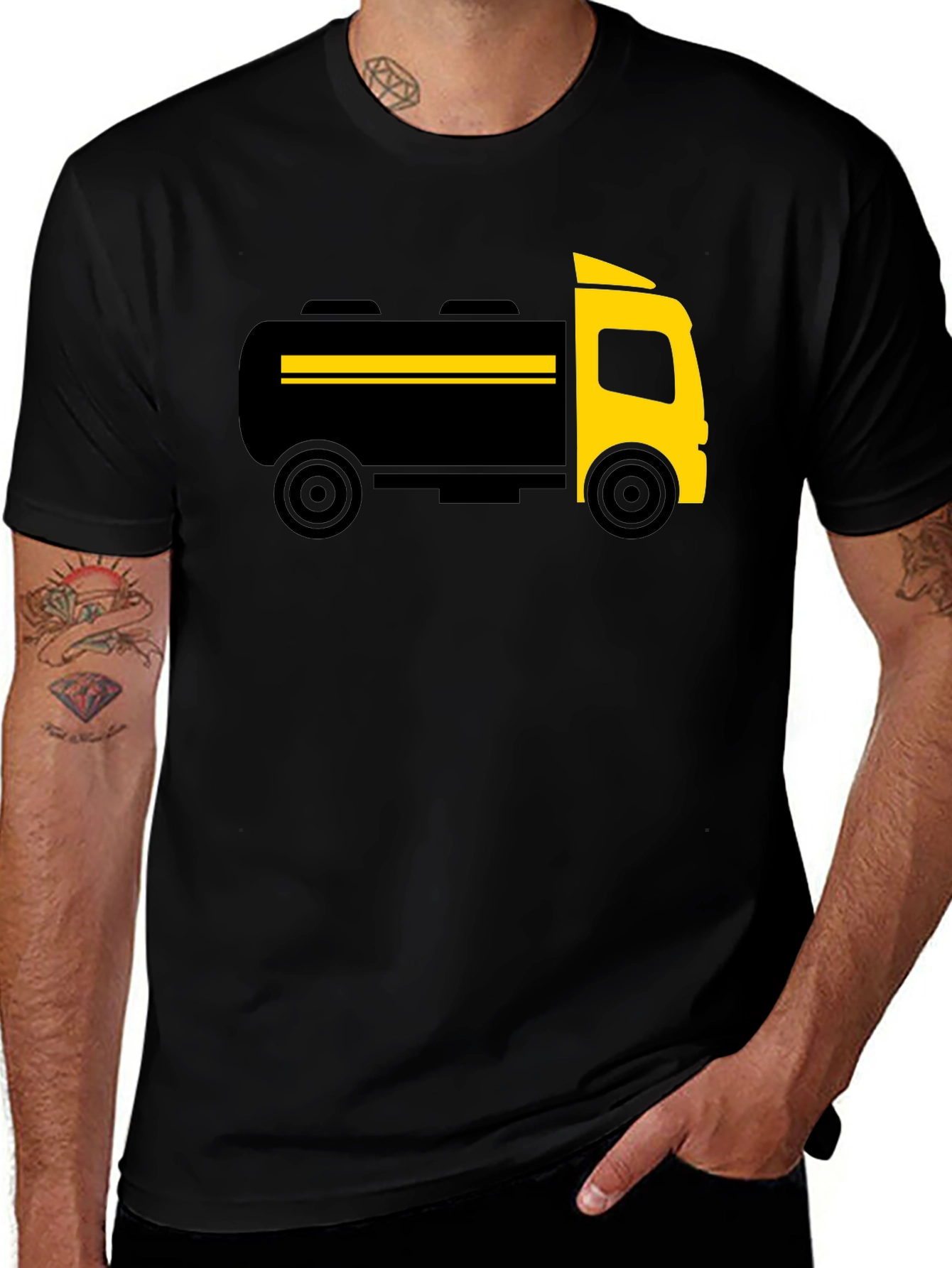 Variant 2 of Truck Graphic Tee - Black Cotton Blend