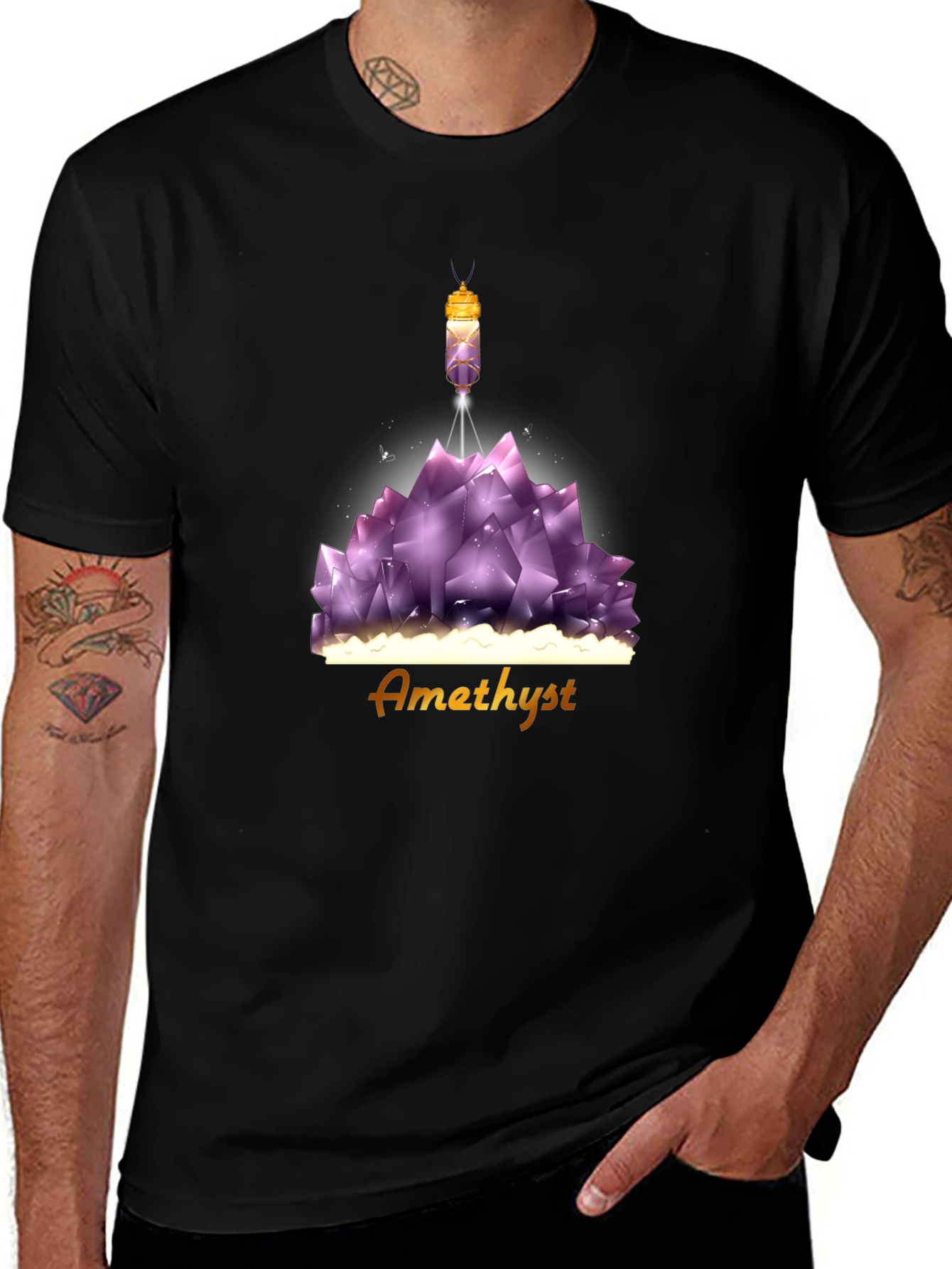 Variant 20 of Amethyst Crystal T-Shirt - Unique Gemstone Design