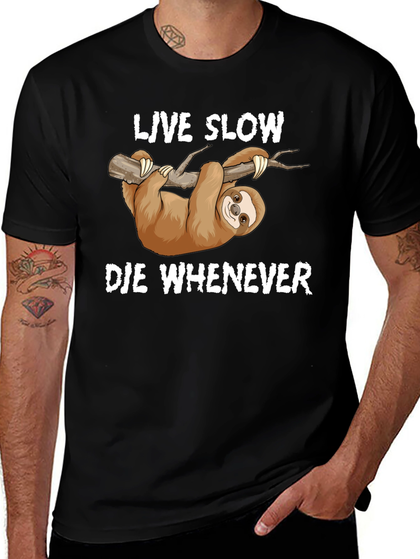Variant 9 of Live Slow Die Whenever Sloth Graphic T-Shirt
