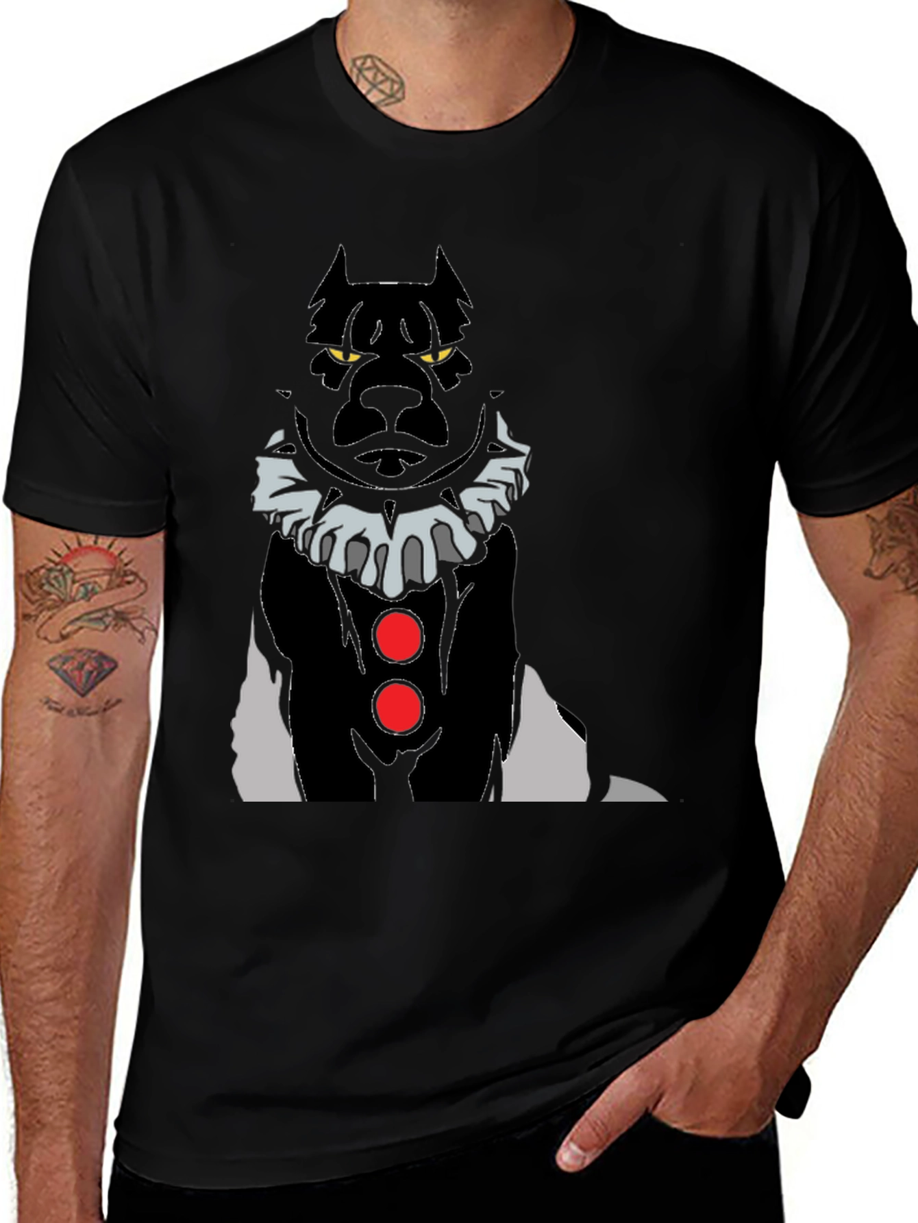 Variant 4 of Creepy Clown Dog T-Shirt - Unique Graphic Tee