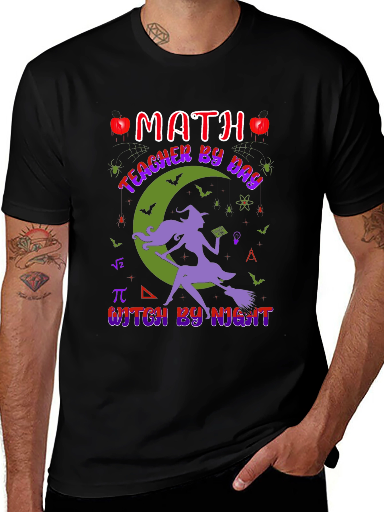 Math Teacher Witch T-Shirt - Halloween Apparel