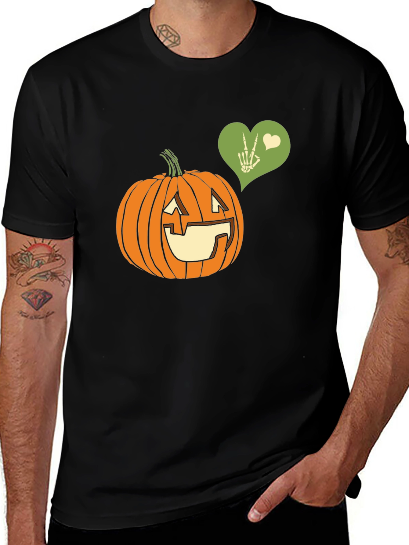 Variant 12 of Halloween Pumpkin Peace Sign T-Shirt
