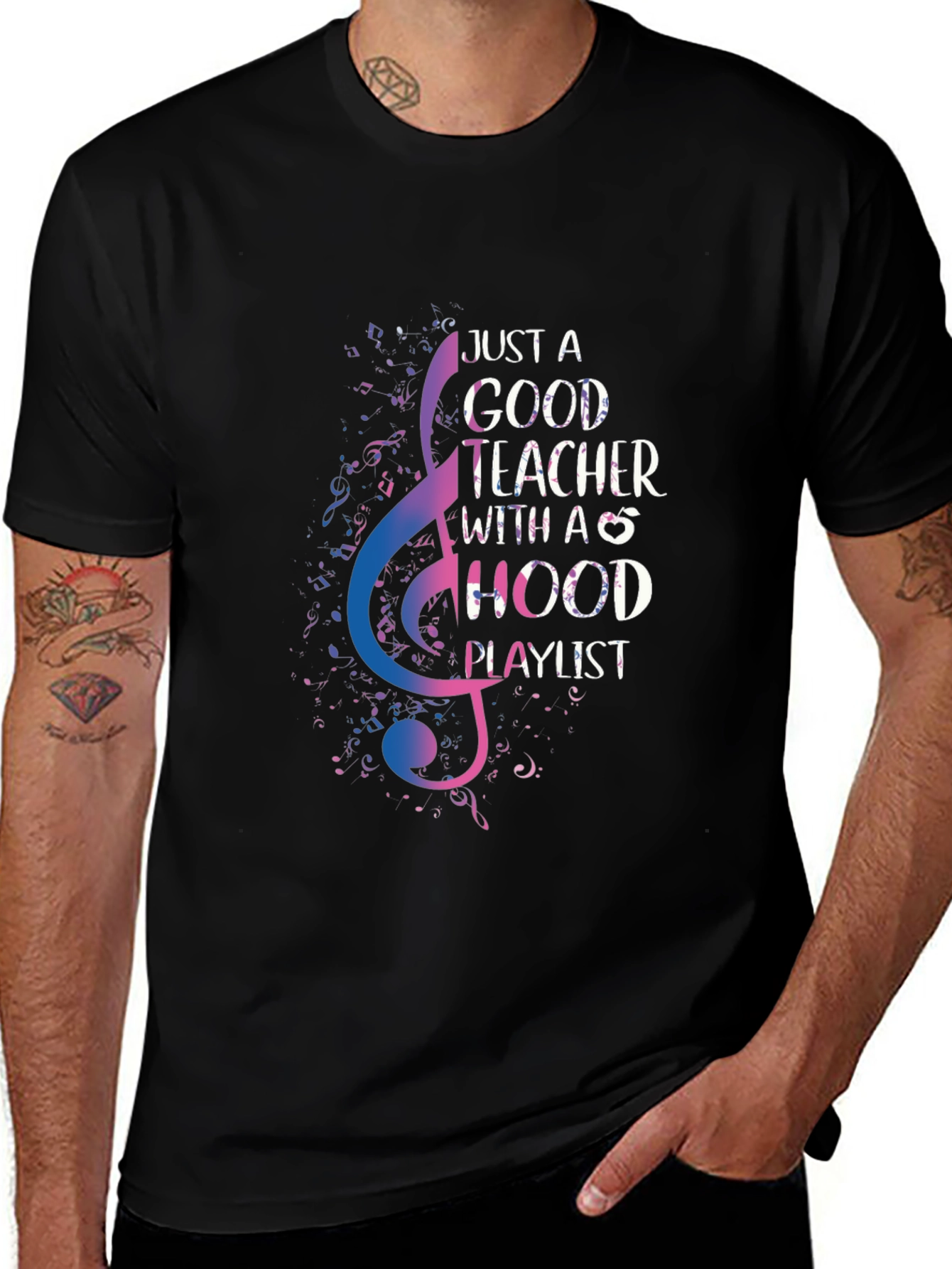 Variant 21 of Good Teacher With Hood Playlist T-Shirt