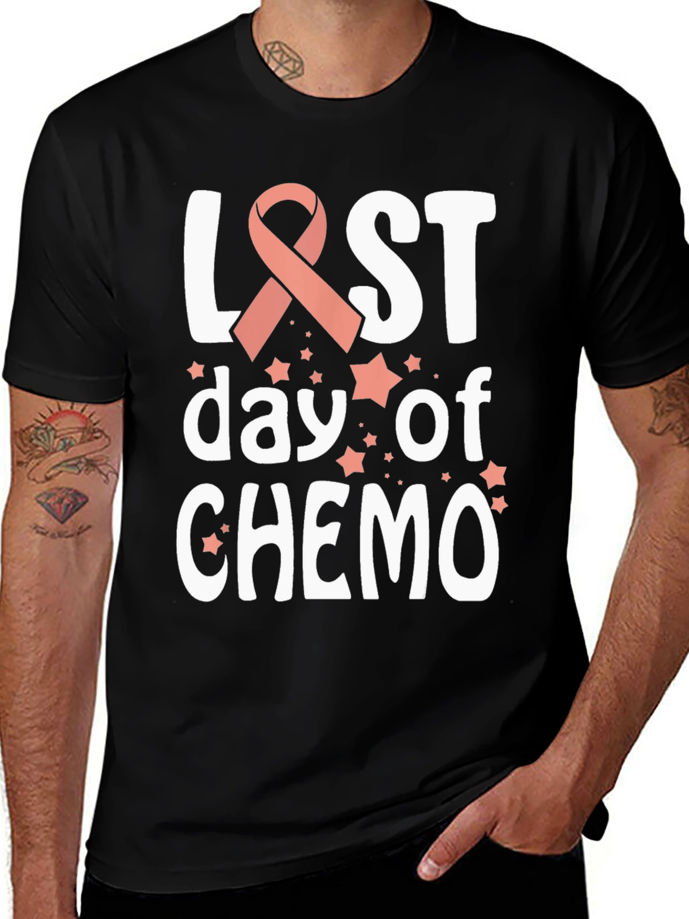 Black Last Day of Chemo T-Shirt - Cancer Awareness  main image