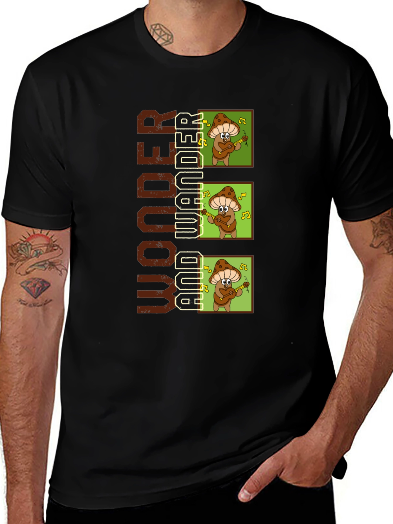 Variant 15 of Wonder and Wander Mushroom Music T-Shirt