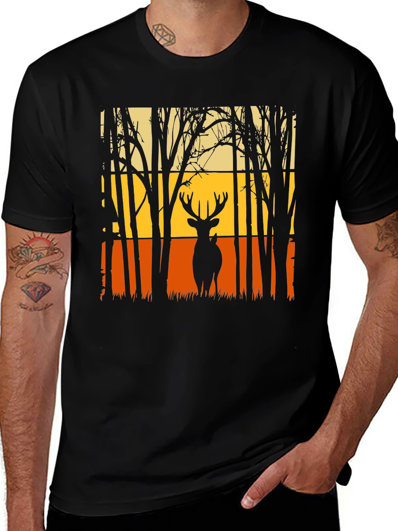 Variant 8 of Nature Deer Graphic T-Shirt - Hunting Apparel