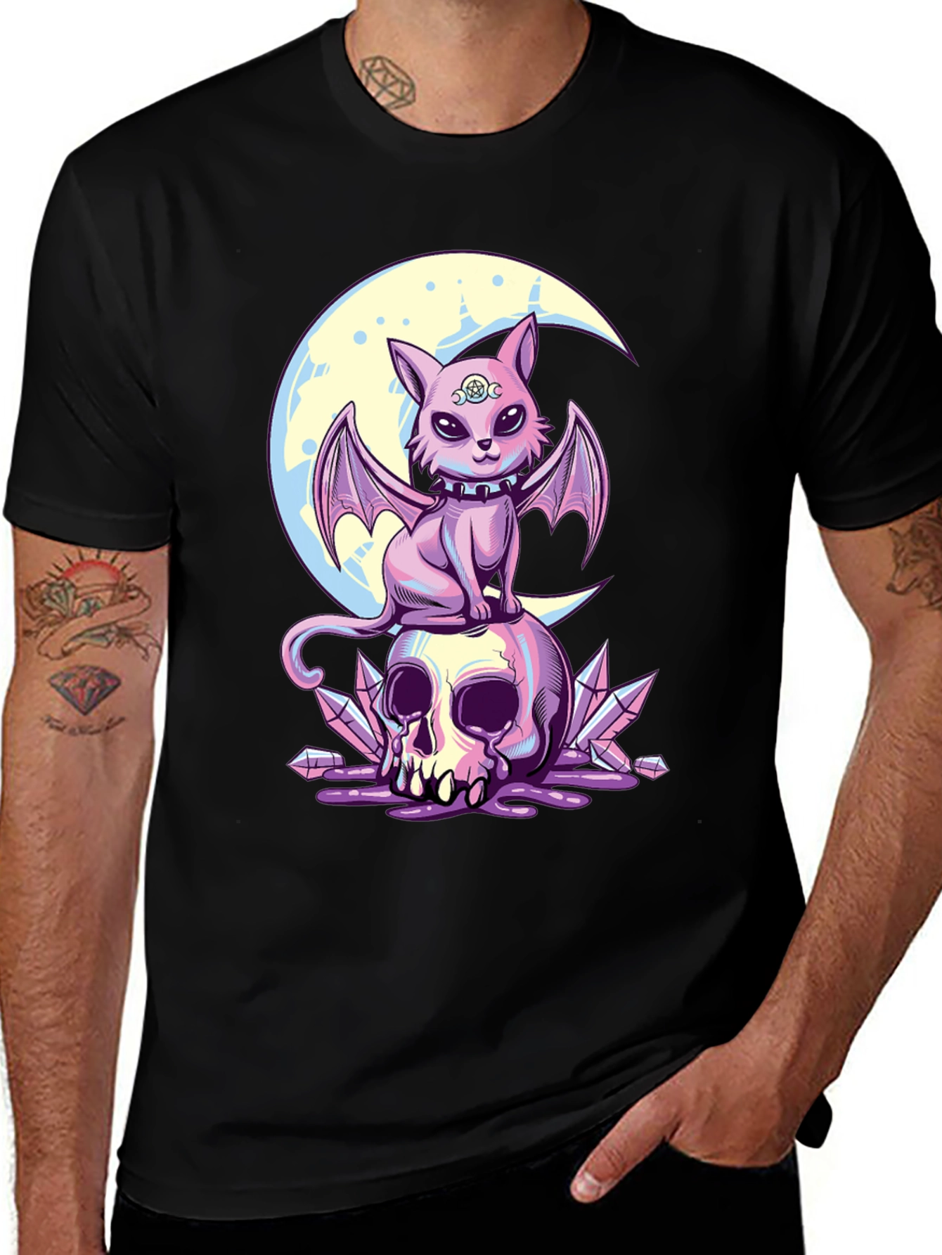 Variant 23 of Skull Moon Bat Cat Graphic T-Shirt