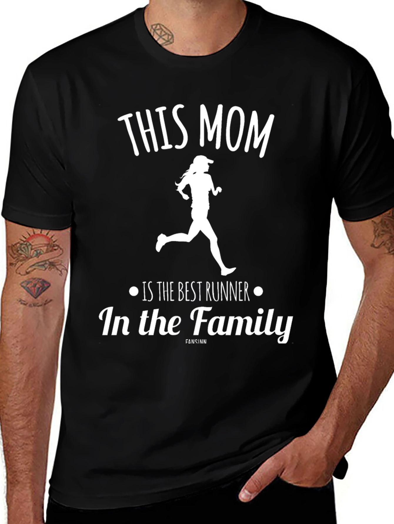 Black This Mom is the Best Runner Family T-Shirt main image