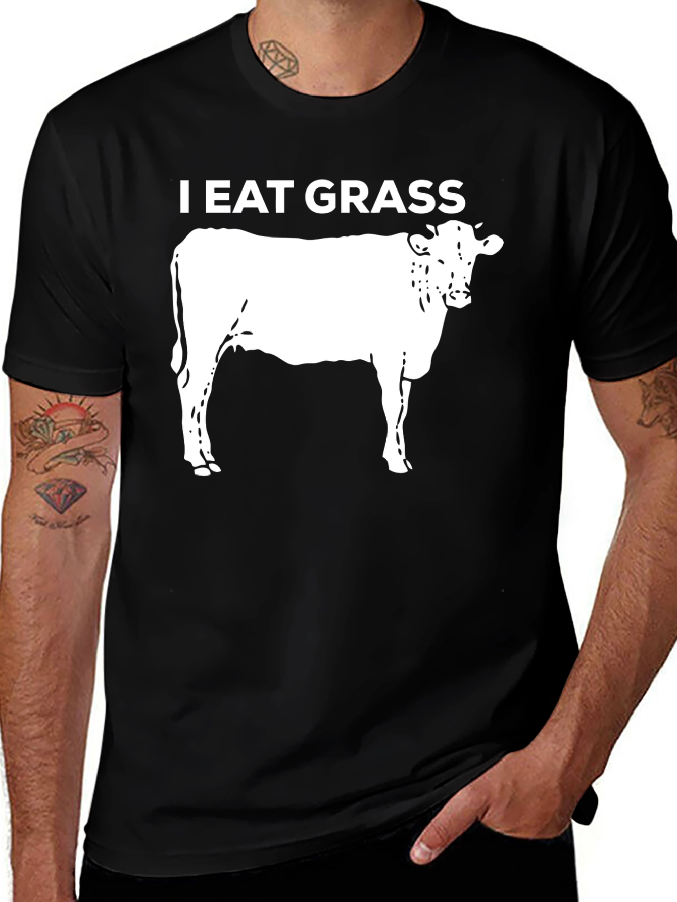 Variant 11 of I Eat Grass Funny Cow Graphic Tee