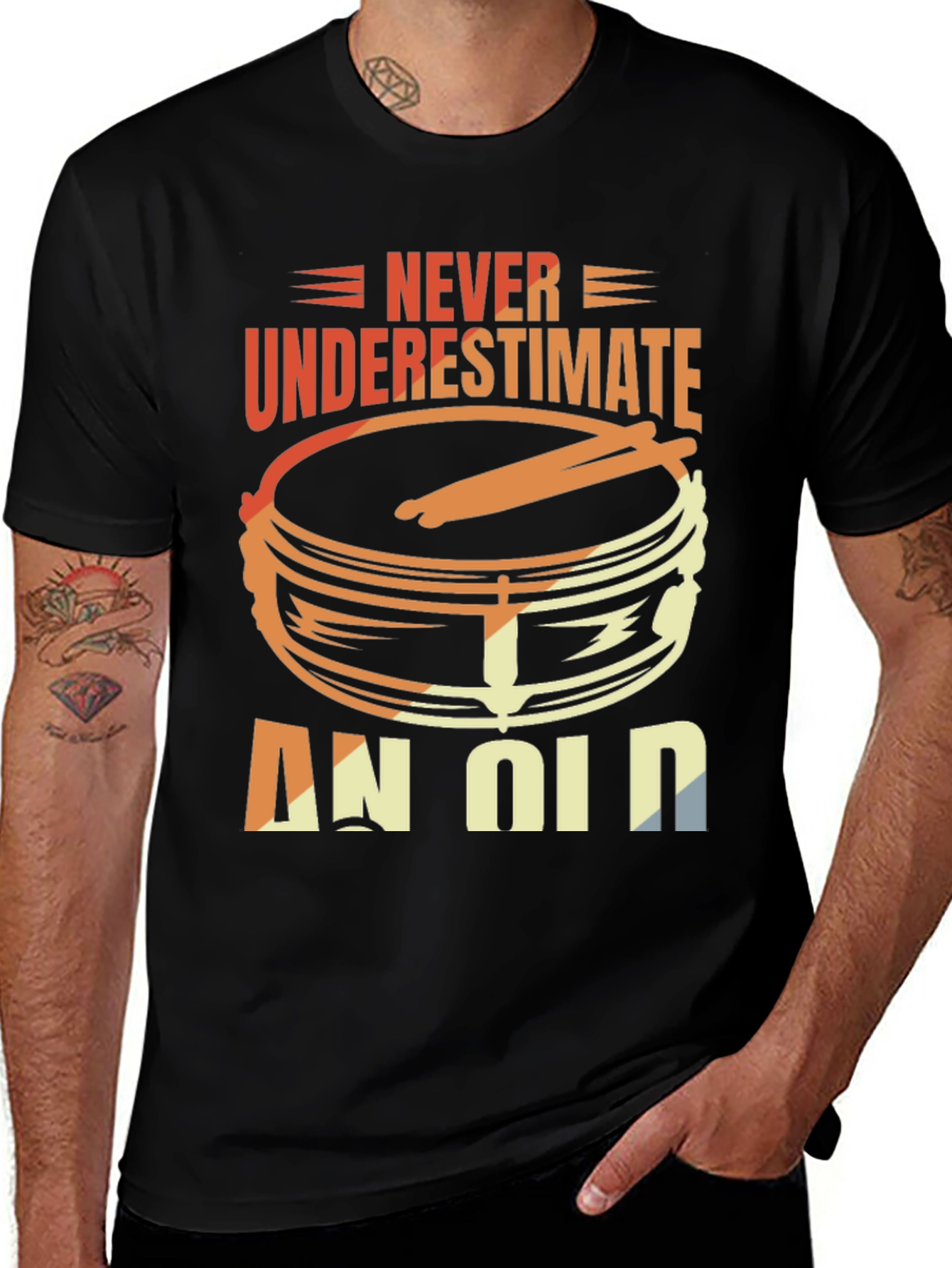 Variant 4 of Never Underestimate An Old Drummer T-Shirt