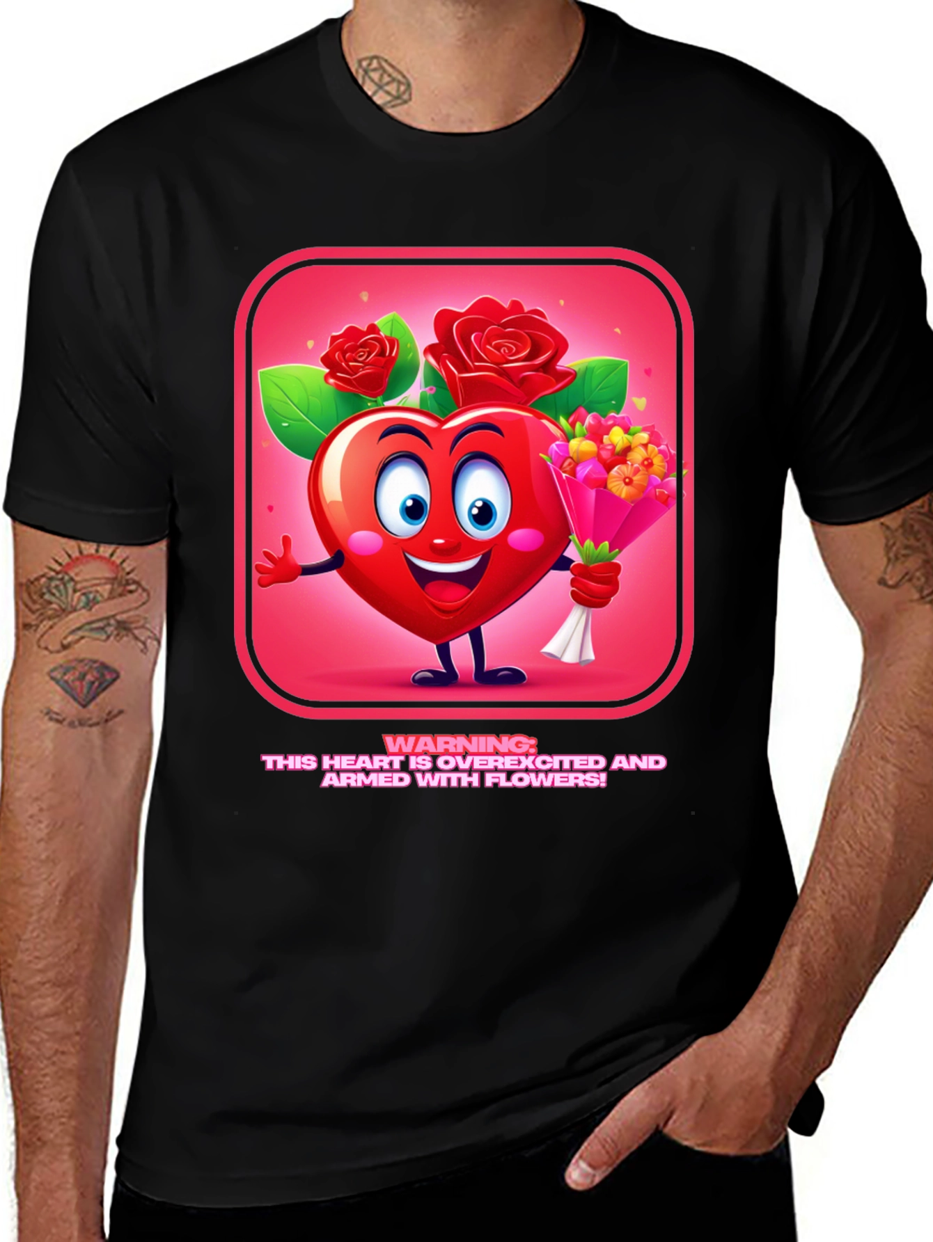 Variant 16 of Heart with Flowers Graphic Tee