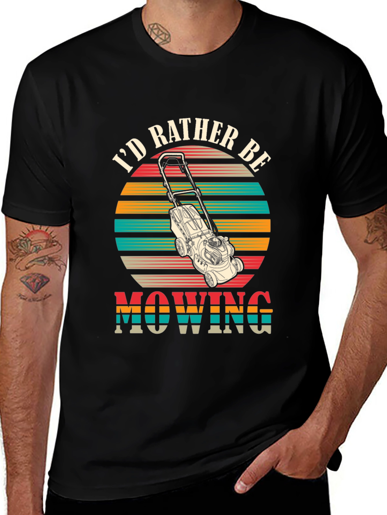Variant 5 of I'd Rather Be Mowing T-Shirt