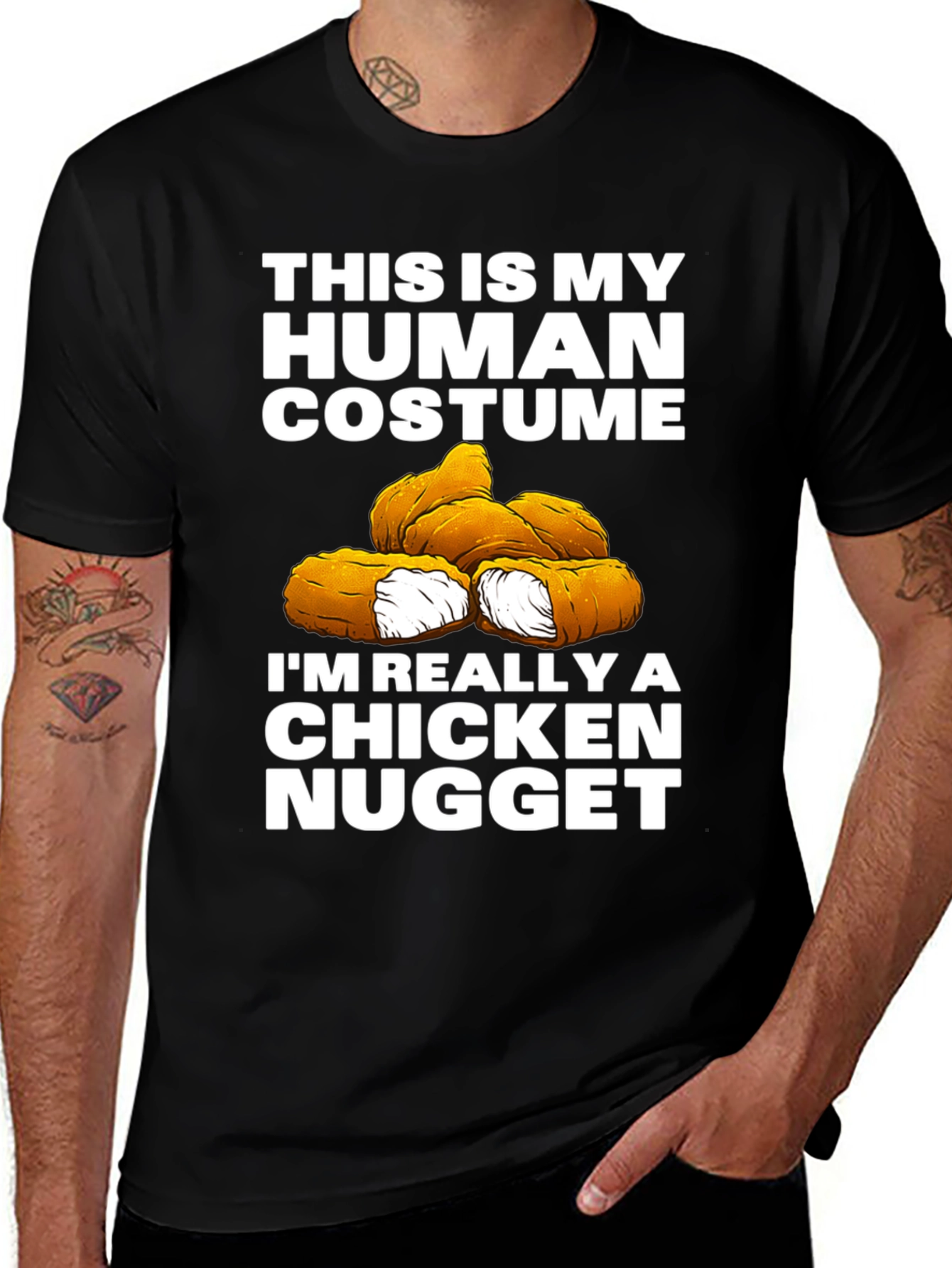 Variant 11 of Human Costume Chicken Nugget T-Shirt